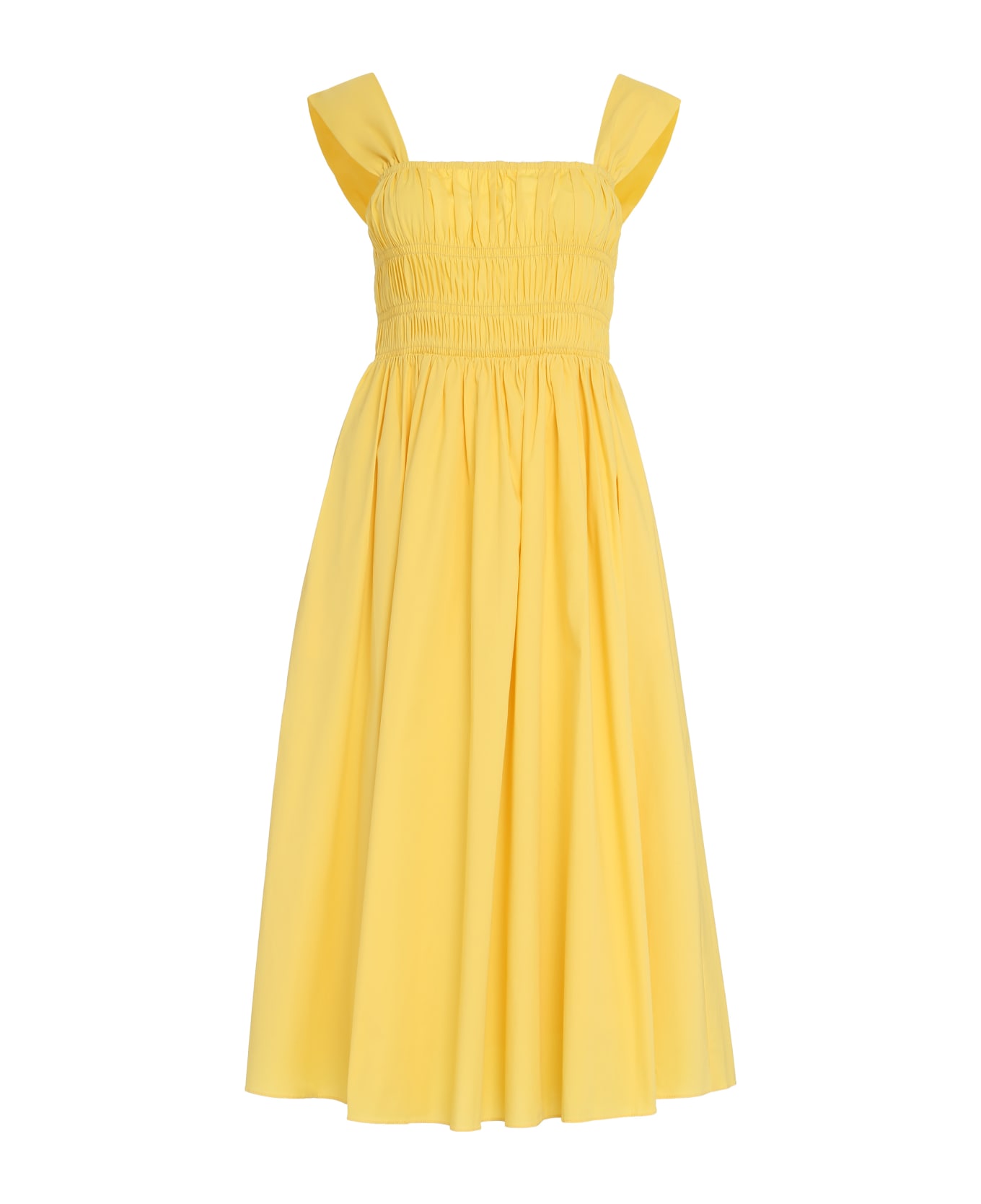 STAUD Ida Poplin Midi Dress - Yellow