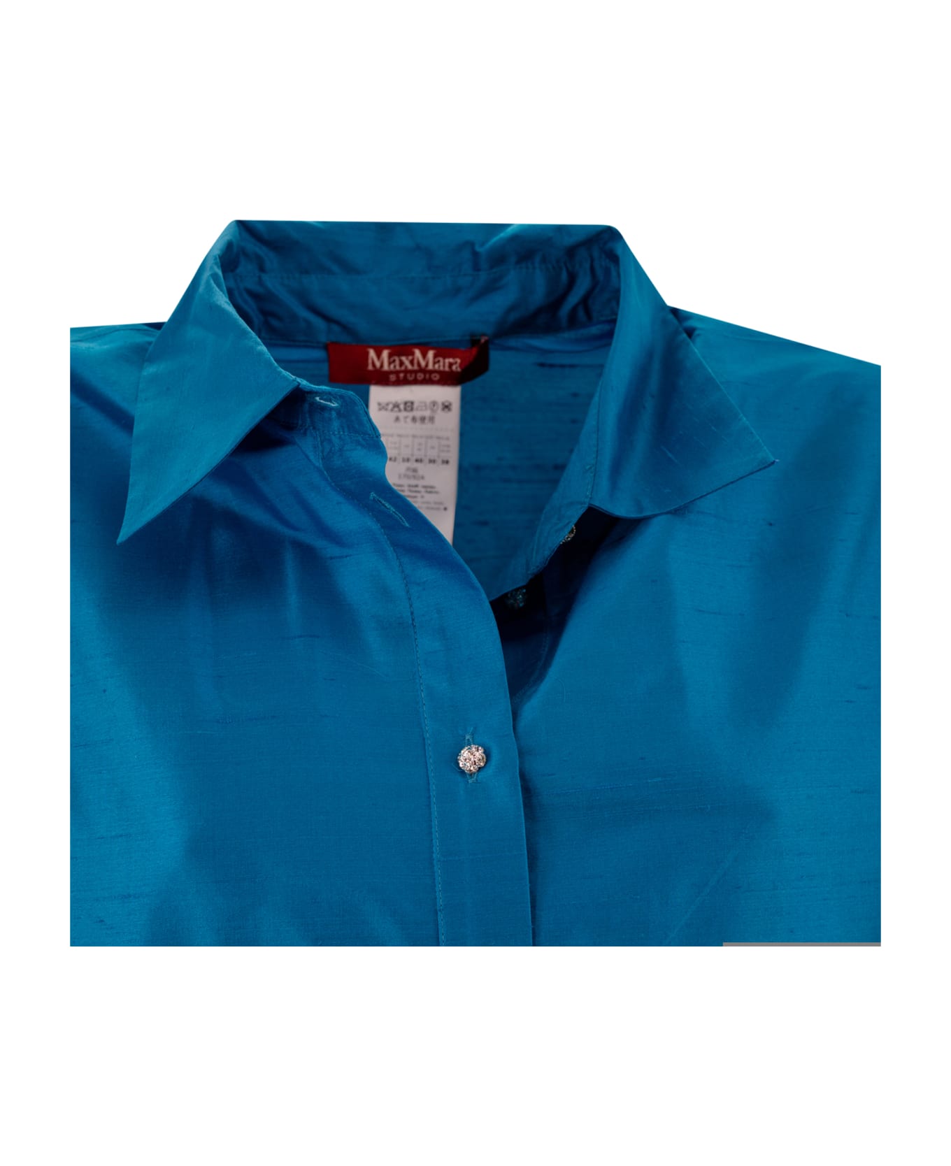 Max Mara Studio Taffeta Shirt - Clear Blue