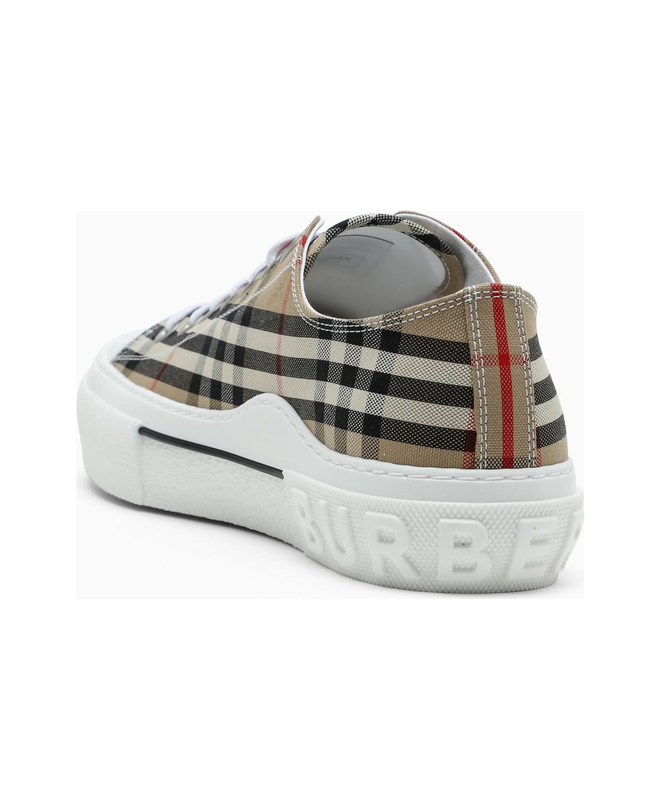 Burberry Beige Sneakers With Vintage Check Motif - NEUTRALS