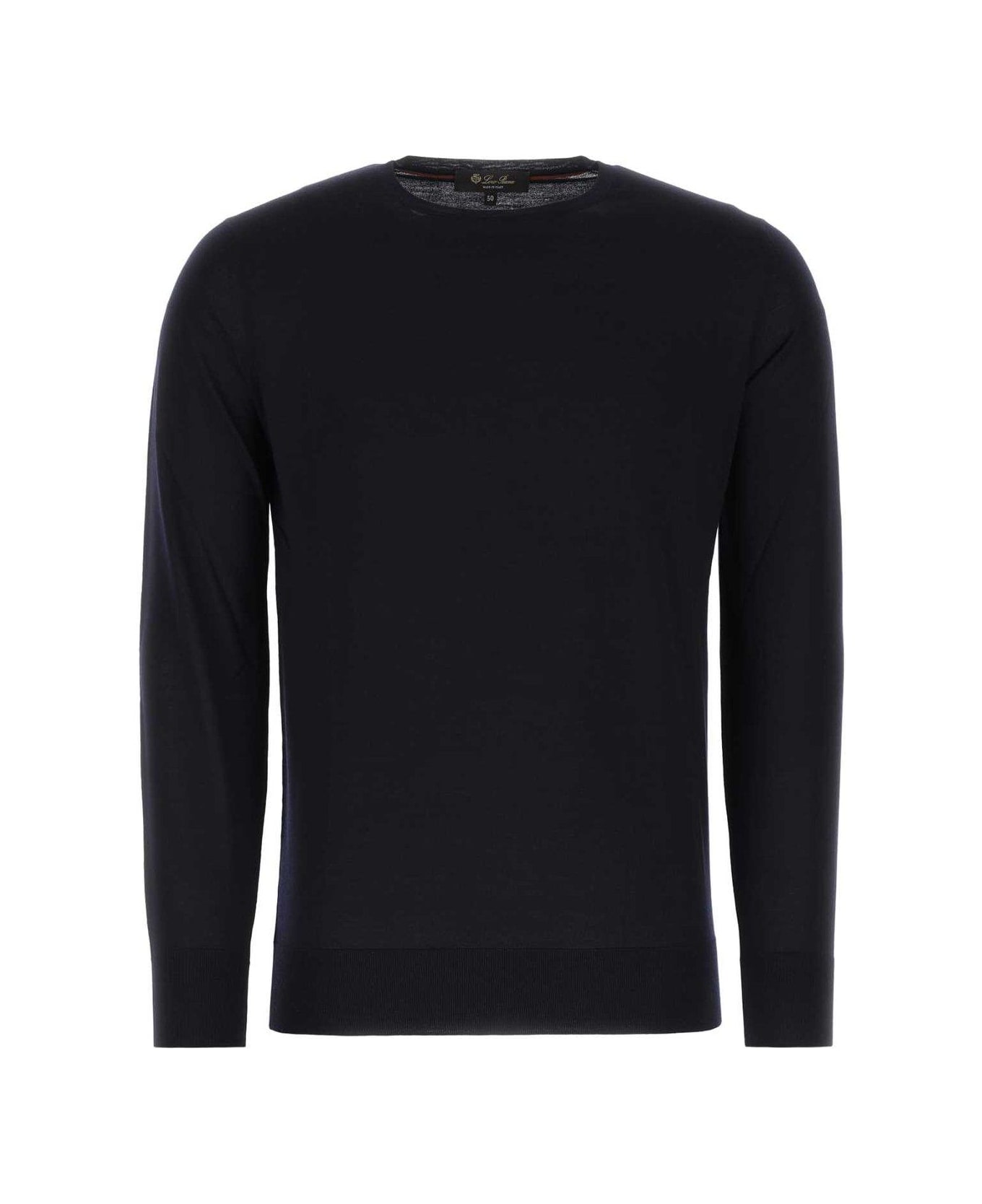 Loro Piana Long-sleeved Crewneck T-shirt - Total eclipse