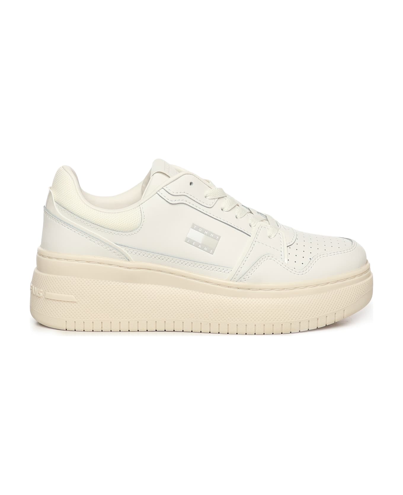Tommy Hilfiger Leather Sneakers - Ecru/Ivory