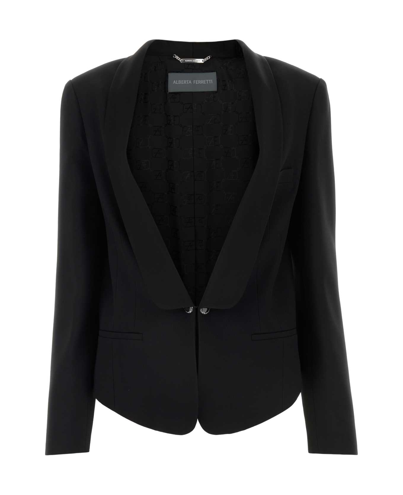 Alberta Ferretti Black Acetate Blend Blazer - Nero