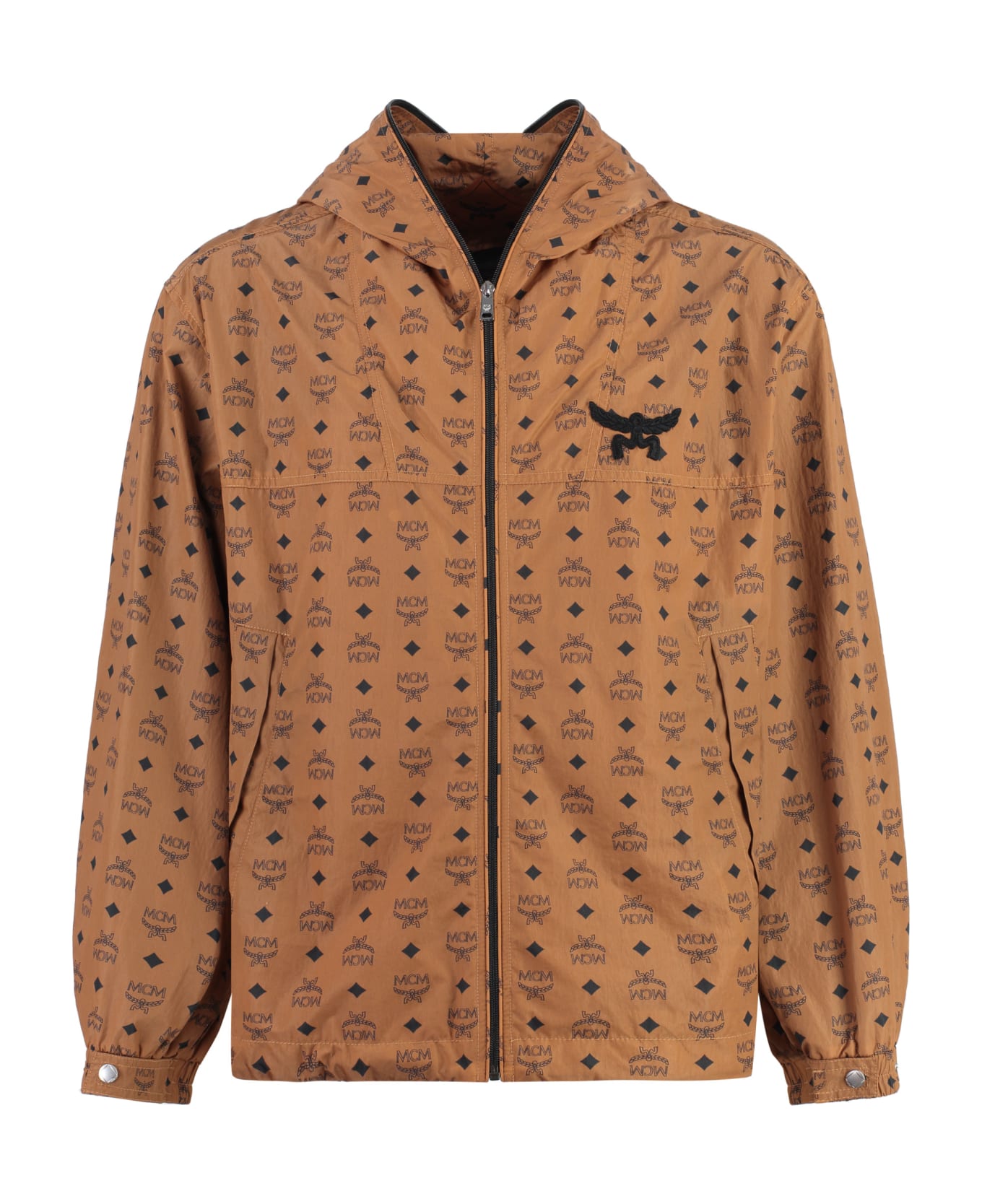 MCM Technical Fabric Hooded Jacket - brown