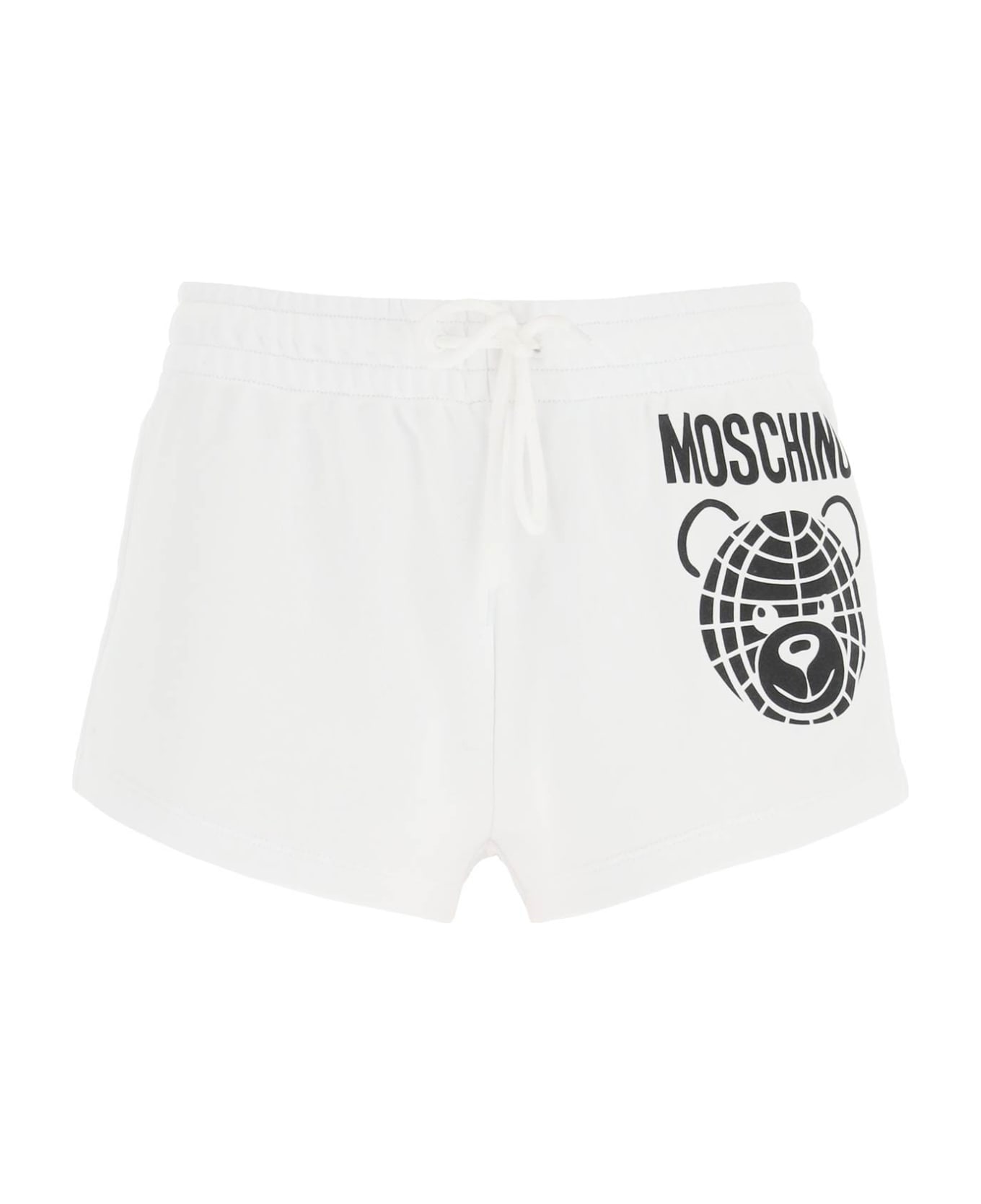 Moschino Sporty Shorts With Teddy Print - FANTASIA BIANCO (White) ショートパンツ