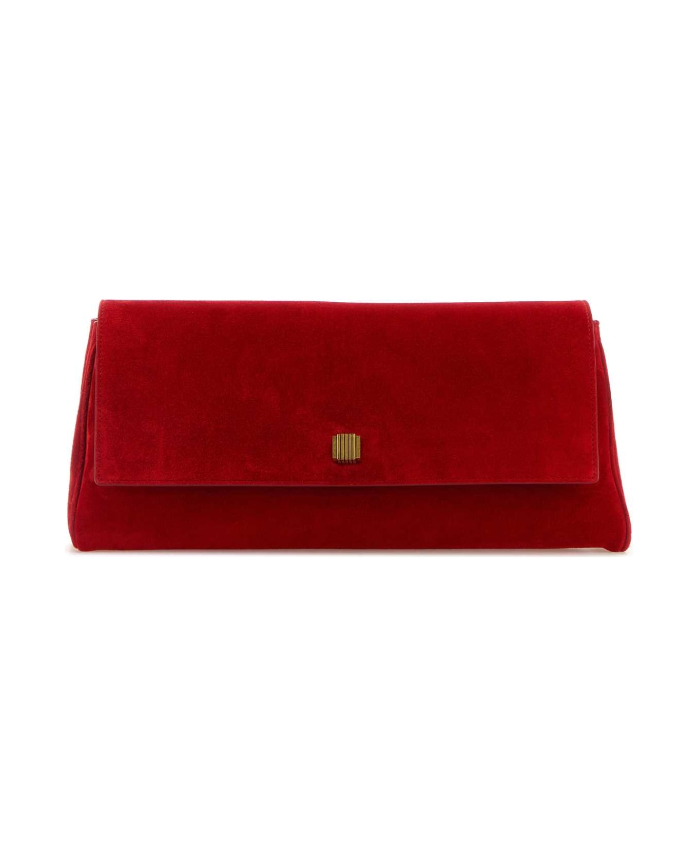 Khaite Red Suede Audrey Clutch | italist