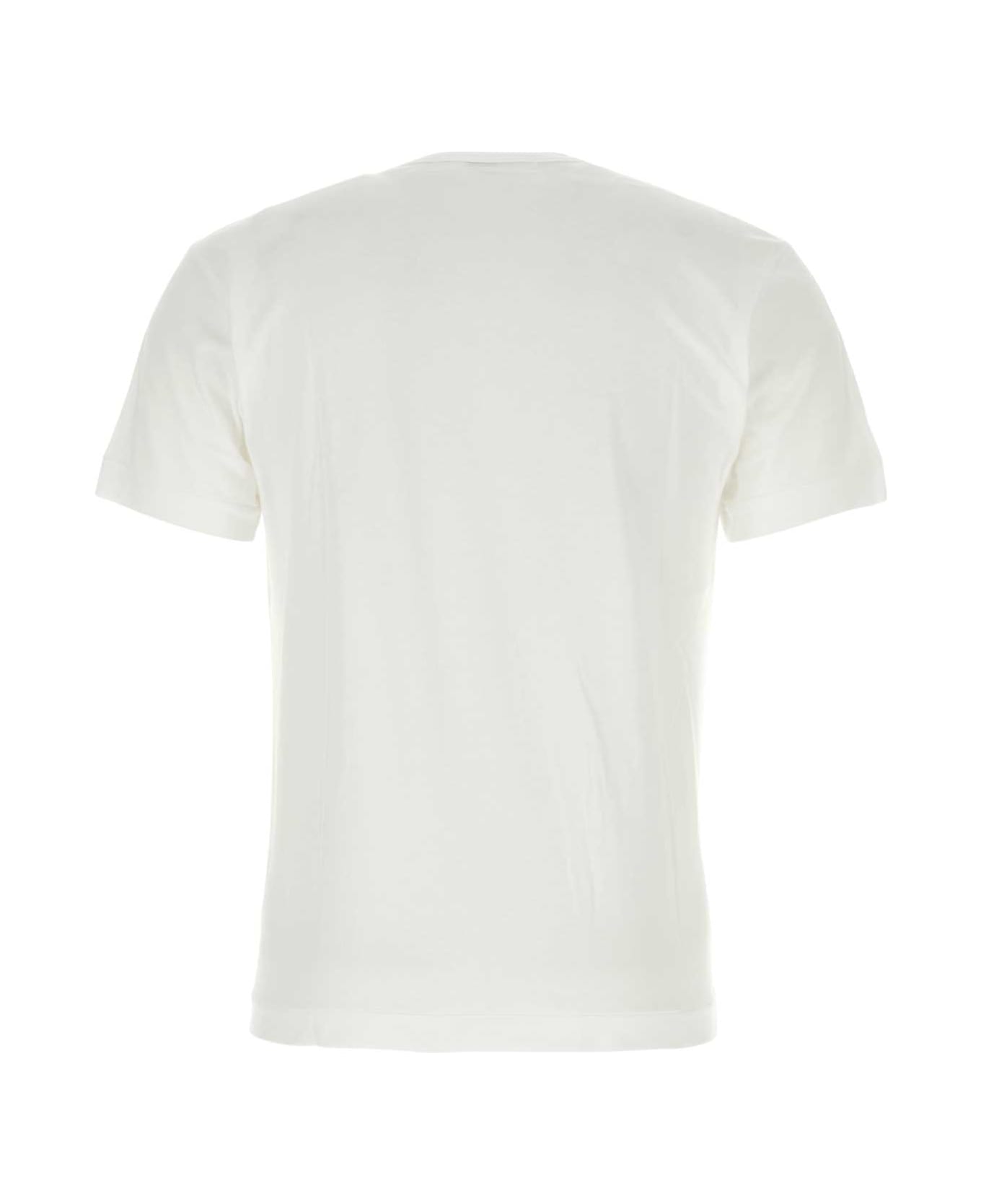 Comme des Garçons Play White Cotton T-shirt - WHITE