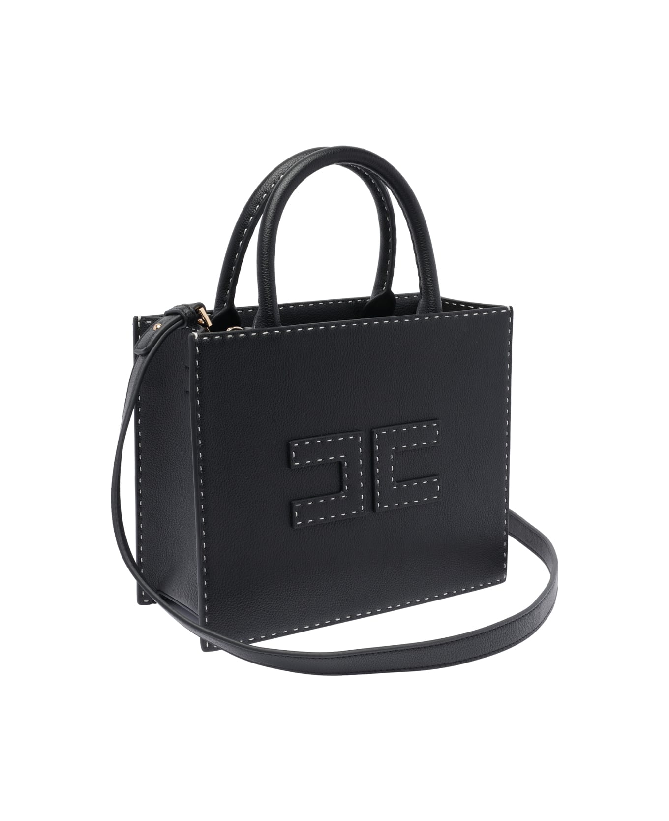 Elisabetta Franchi Logo Handbag - Black