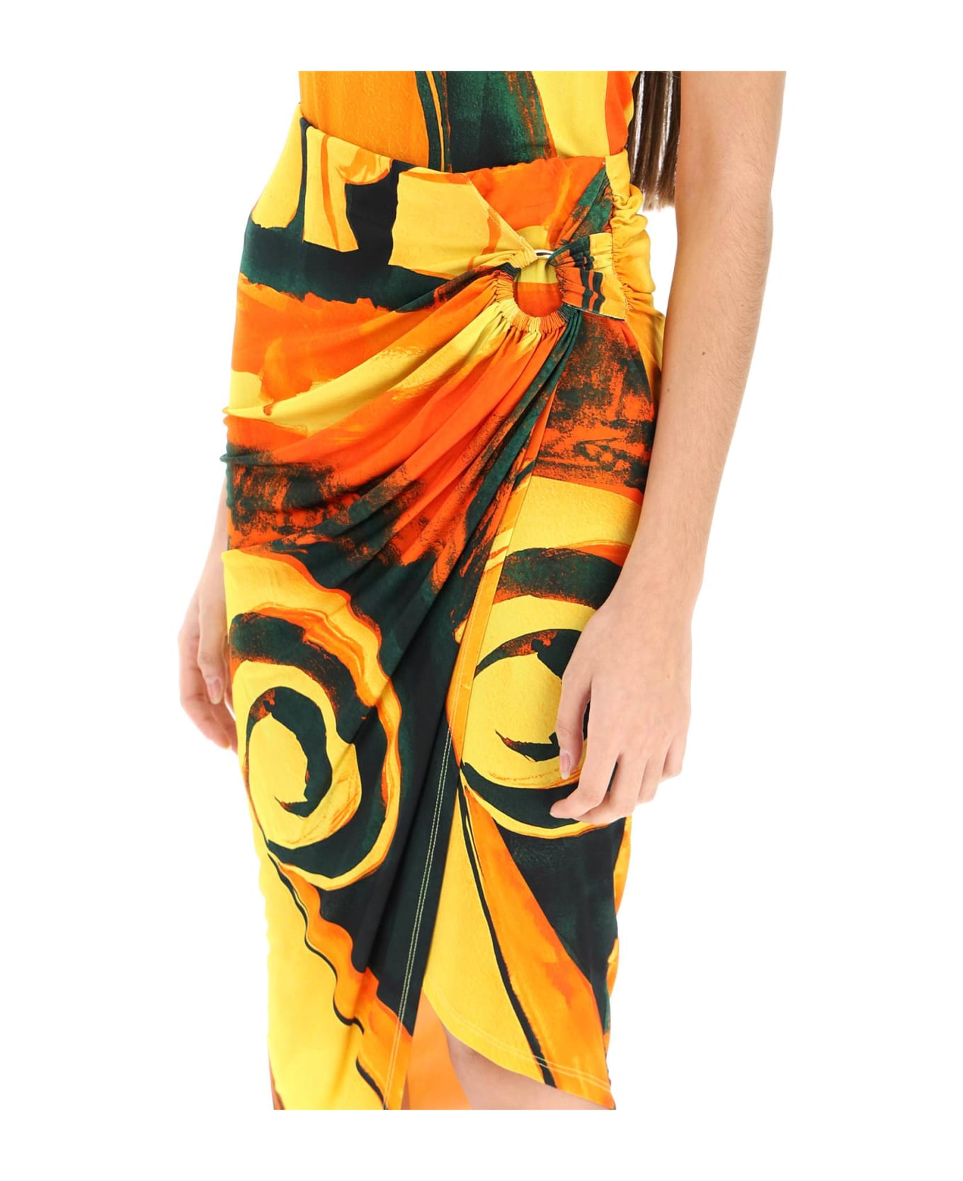 Louisa Ballou Coastline Midi Skirt - CHECKMATE (Orange)