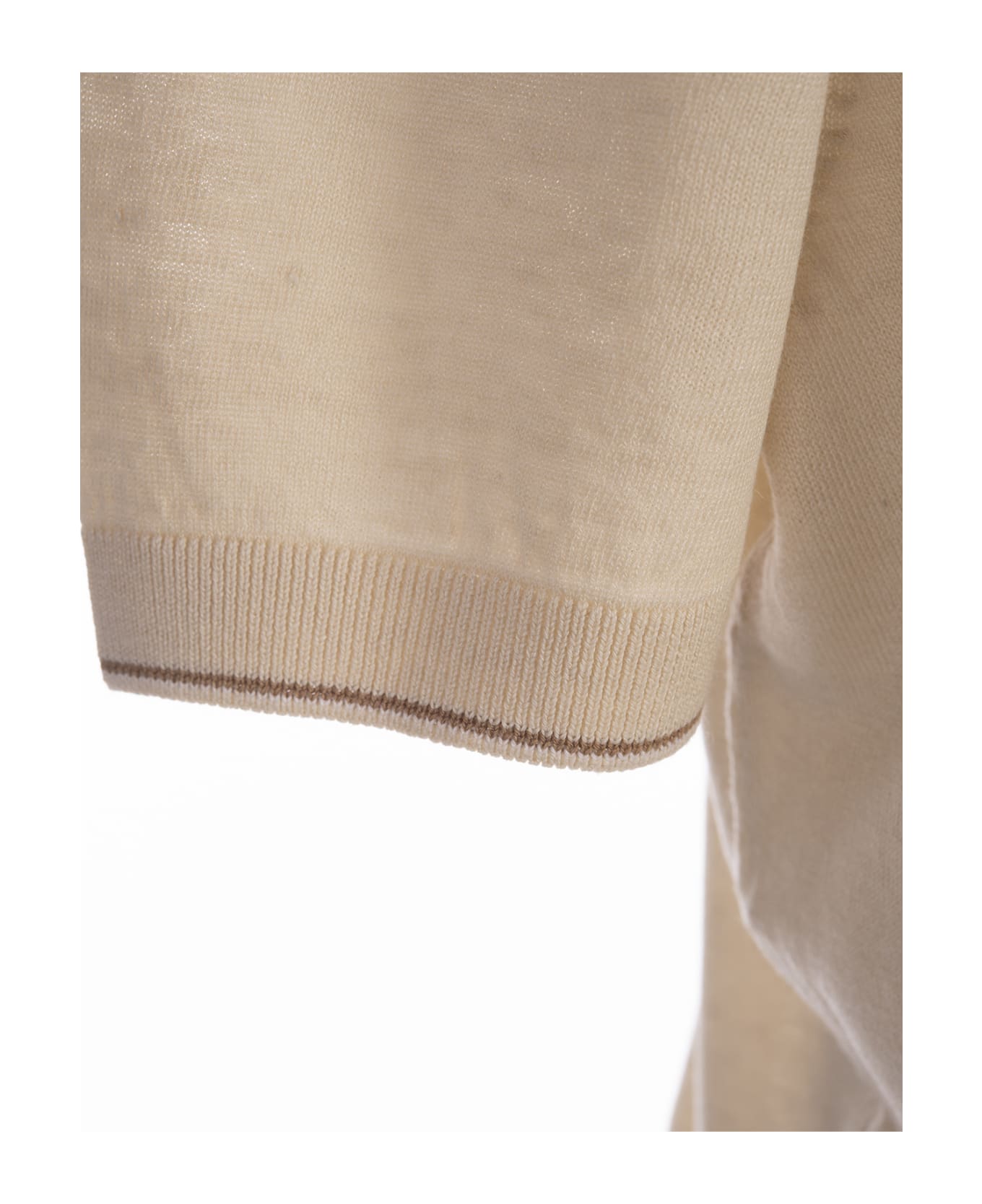 Hugo Boss Neutral Linen Blend Sweater - White