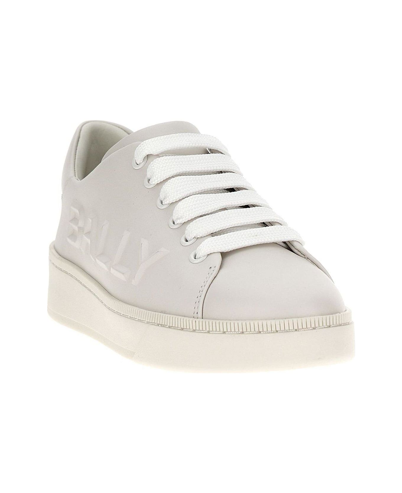 Bally Round Toe Lace-up Sneakers - White