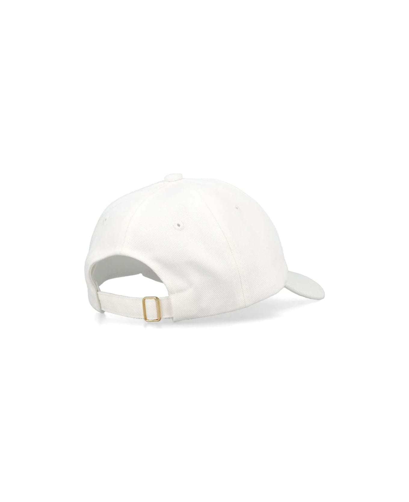 Casablanca White Baseball Hat With Front Logo - White
