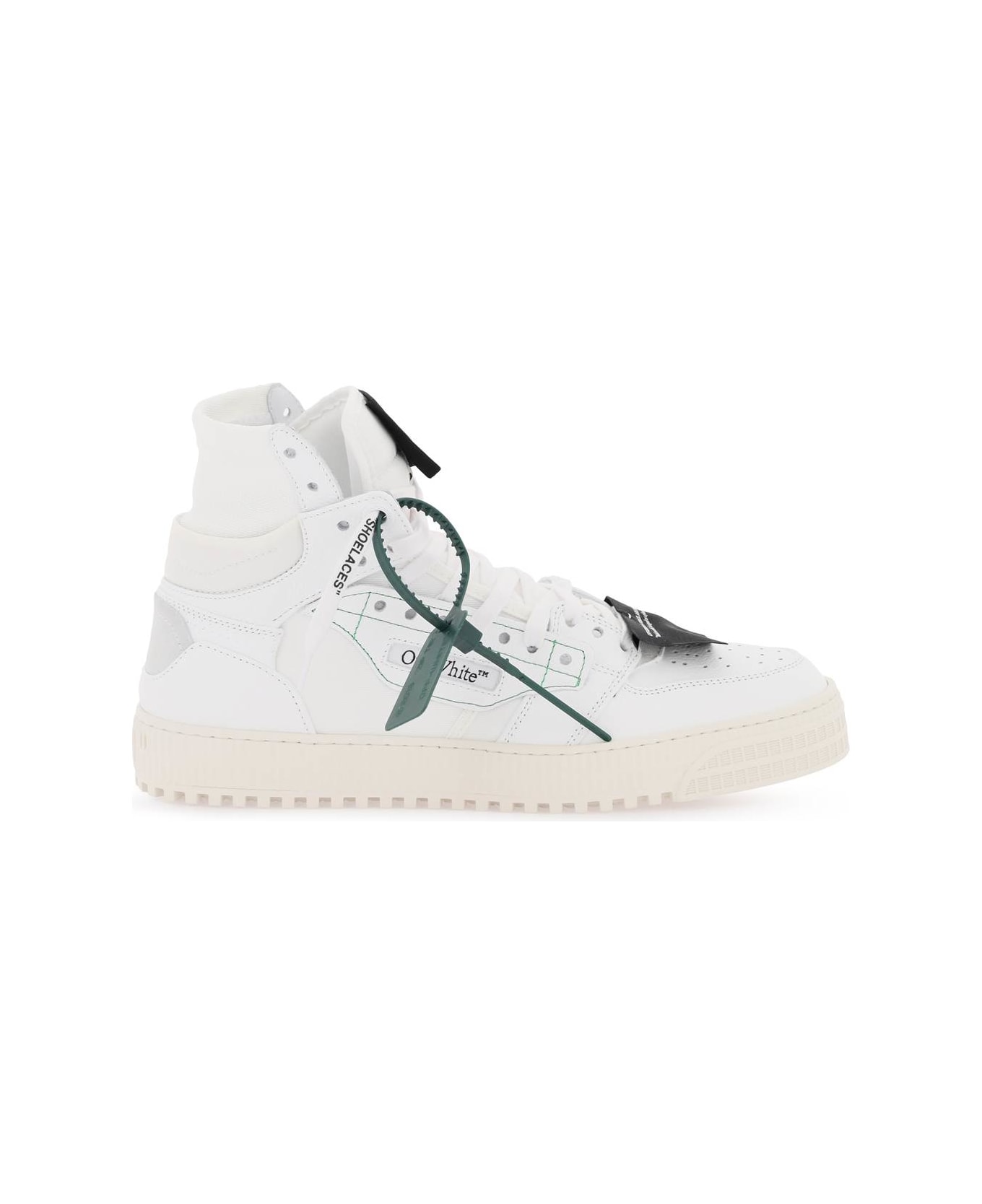 Off-White 3.0 Off-court Leather High-top Sneakers - White Black スニーカー