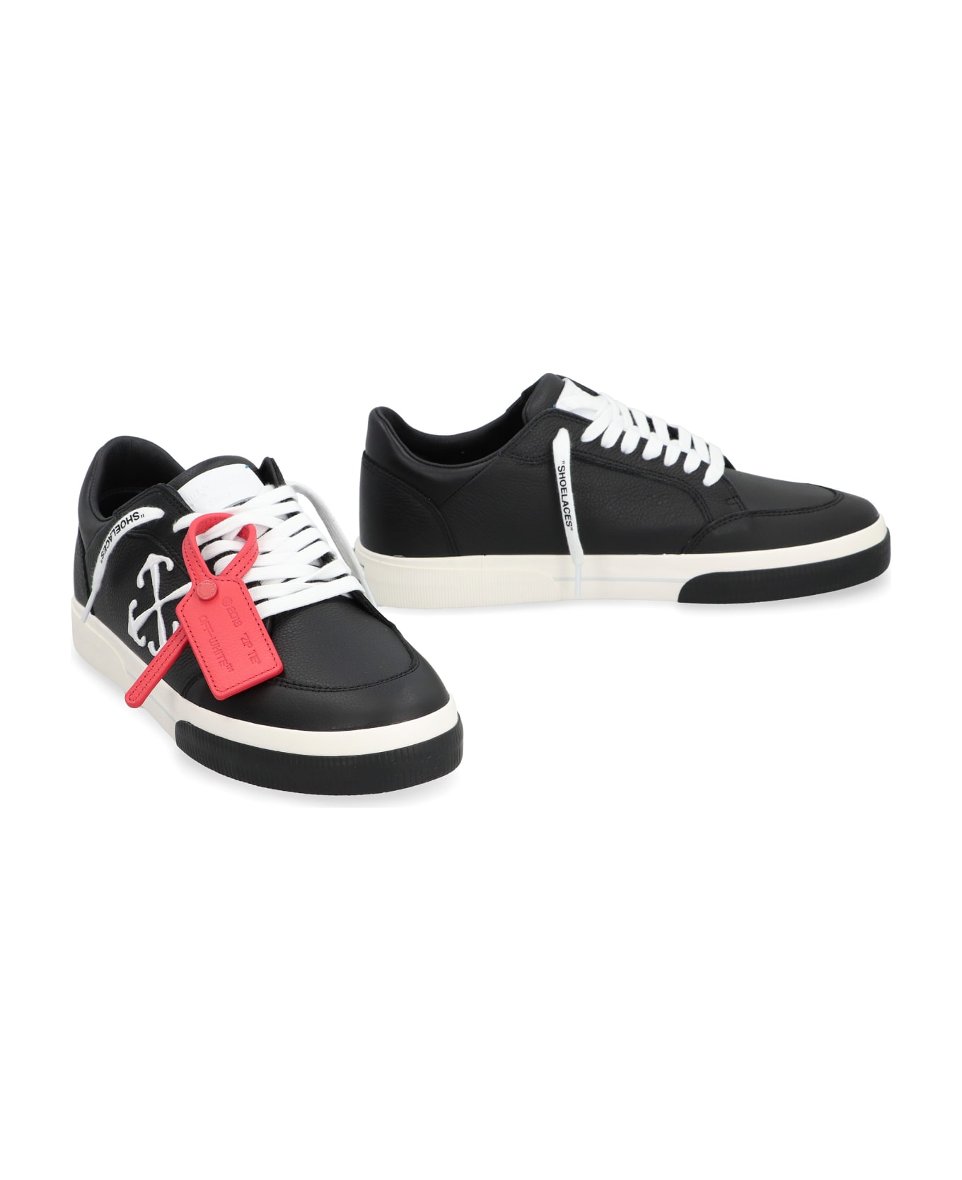 Off-White New Vulcanized Leather Low-top Sneakers - Black