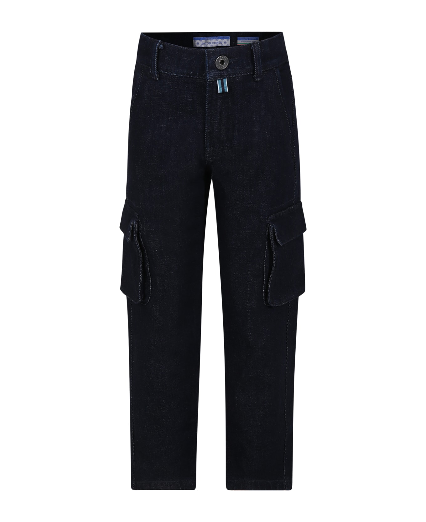 Jacob Cohen Blue Jeans For Boy With Logo - Denim ボトムス