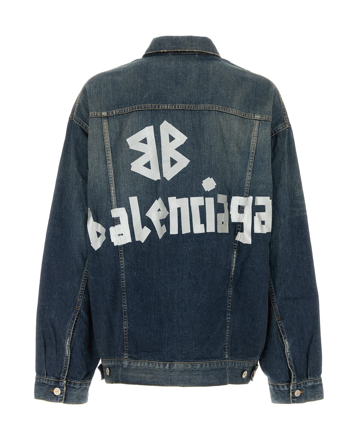 Balenciaga Denim Oversize Jacket - Blu