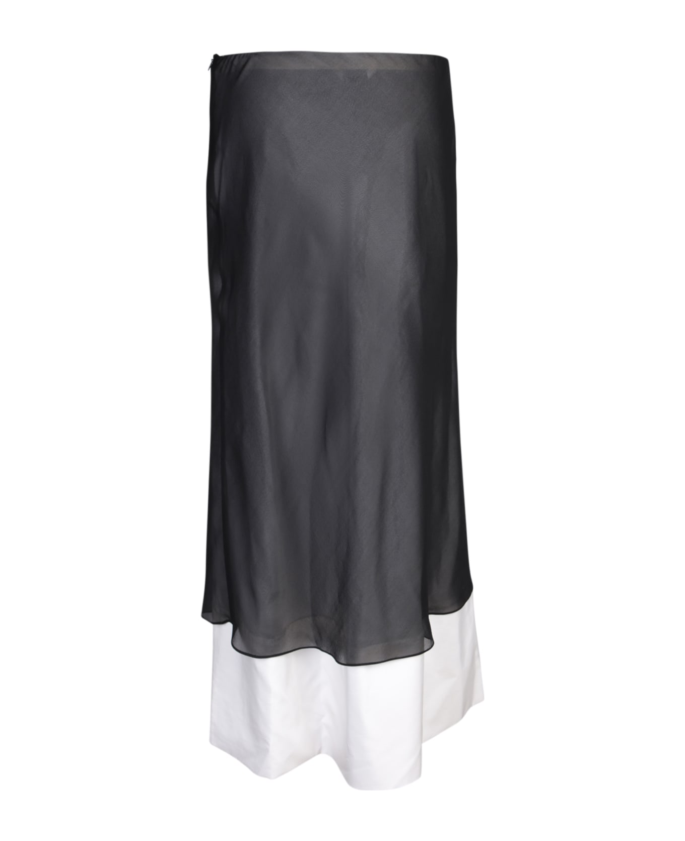 Quira Double Underskirt Skirt In Black/white - Black スカート