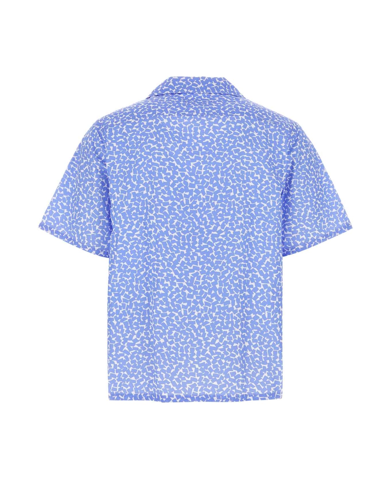 Prada Printed Poplin Shirt - CELESTE