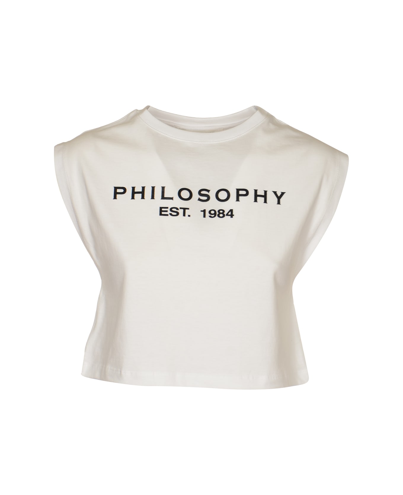 Philosophy di Lorenzo Serafini Logo Print Sleeveless Crop T-shirt - White