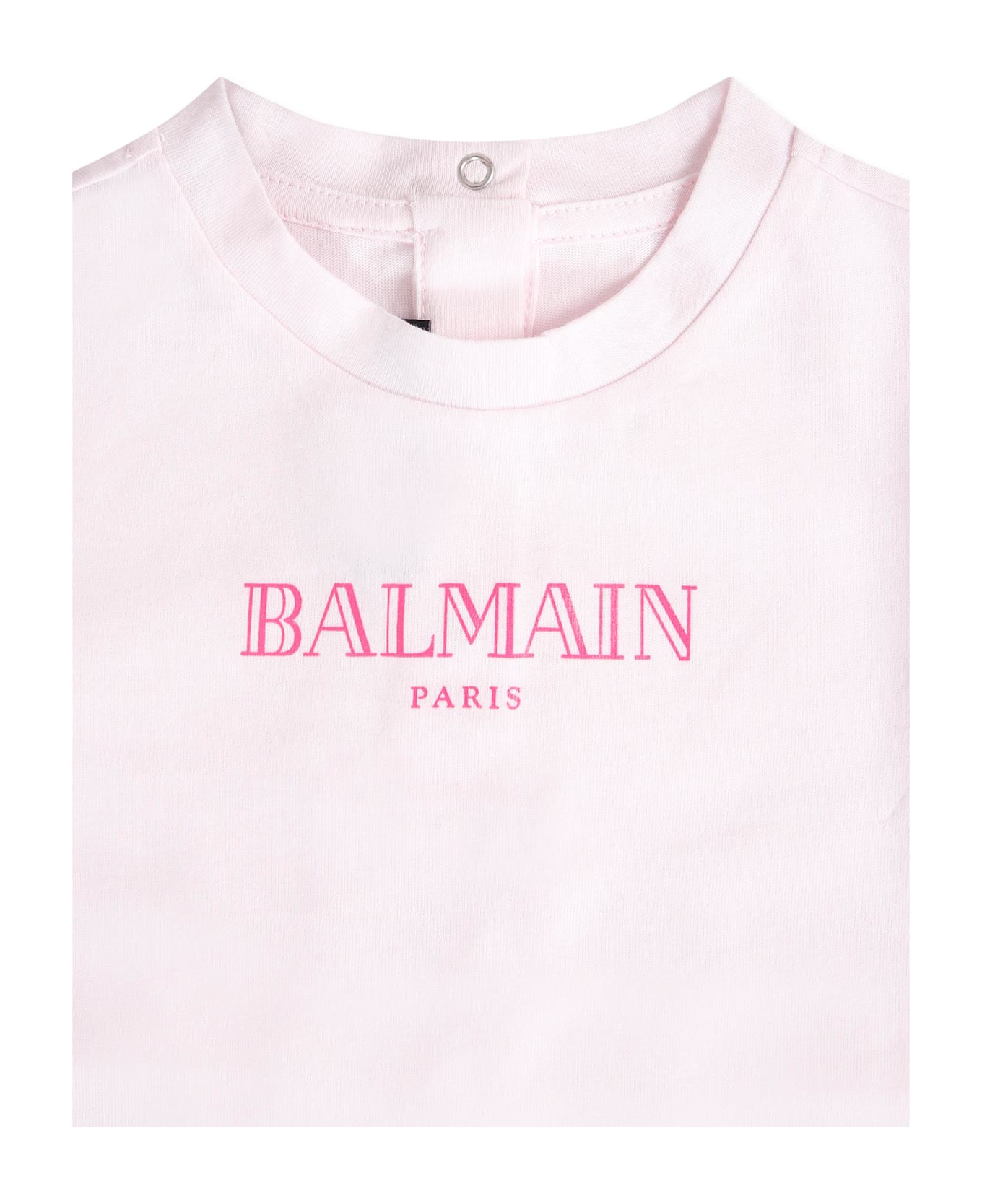Balmain Pink T-shirt For Baby Girl With Logo - Pink