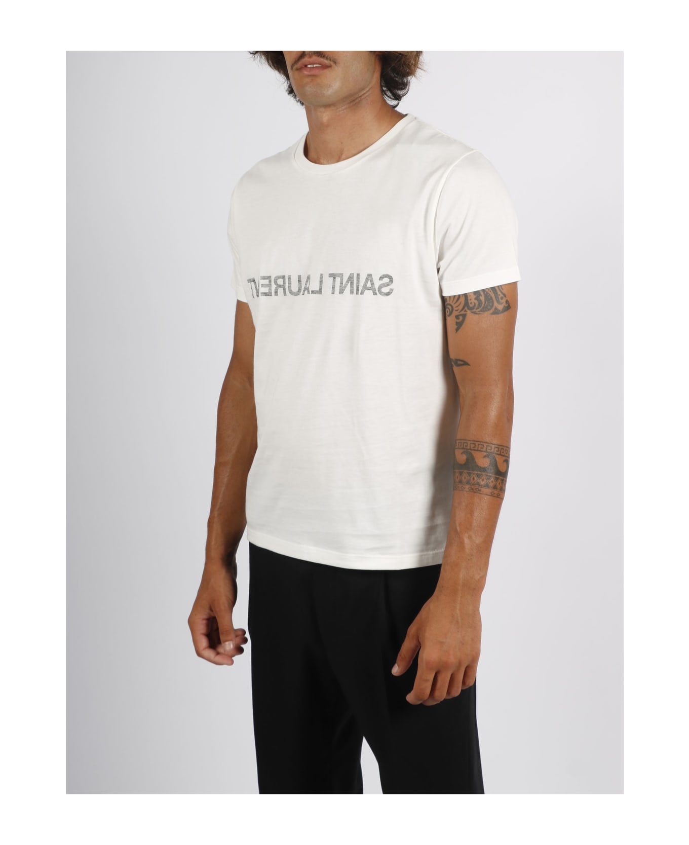 Saint Laurent Reverse T-shirt - Naturel/noir