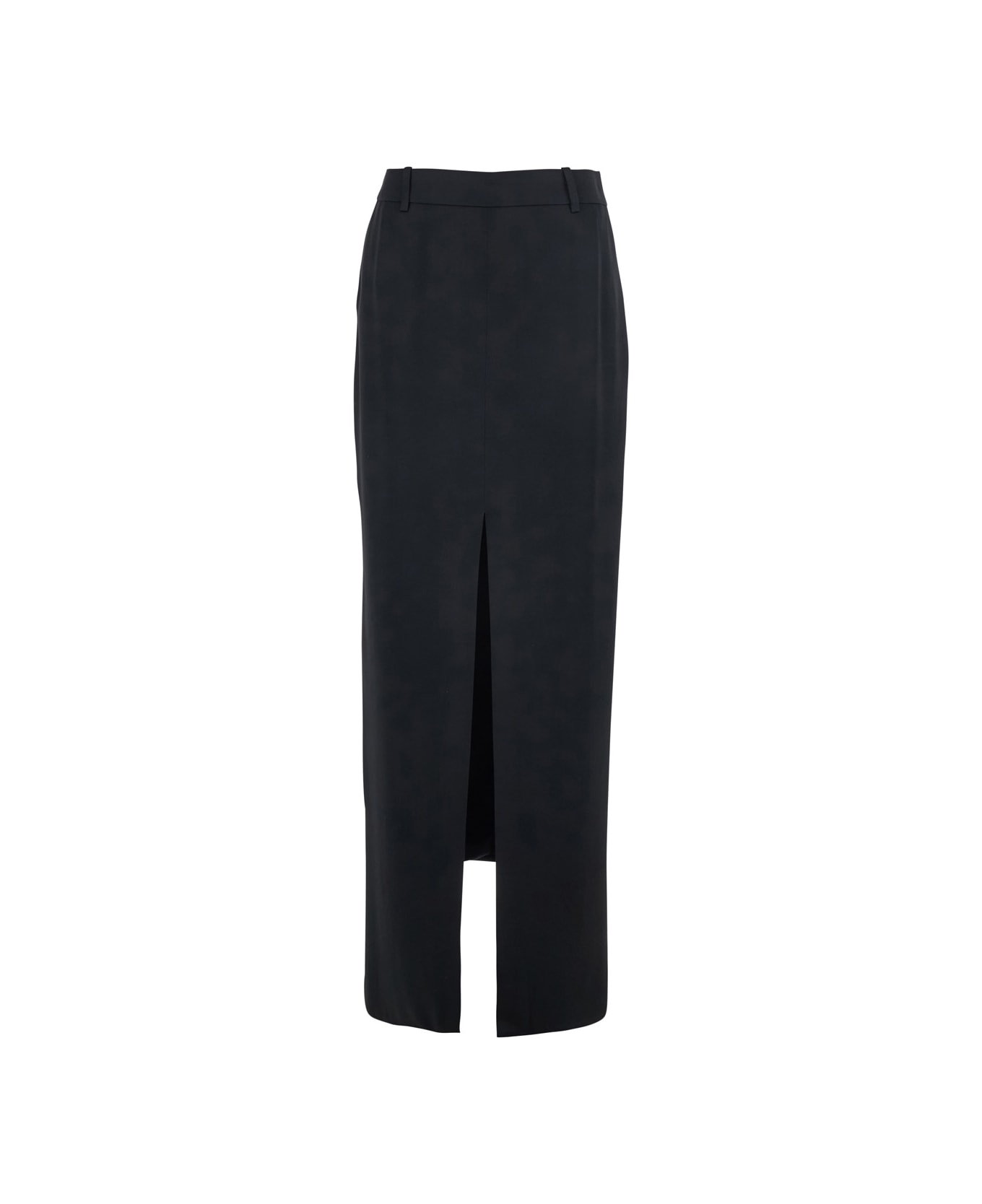 Tom Ford Black Long Skirt With Concealed Side Zip Closure And Single Front Slit In Viscose Blend Woman - Black