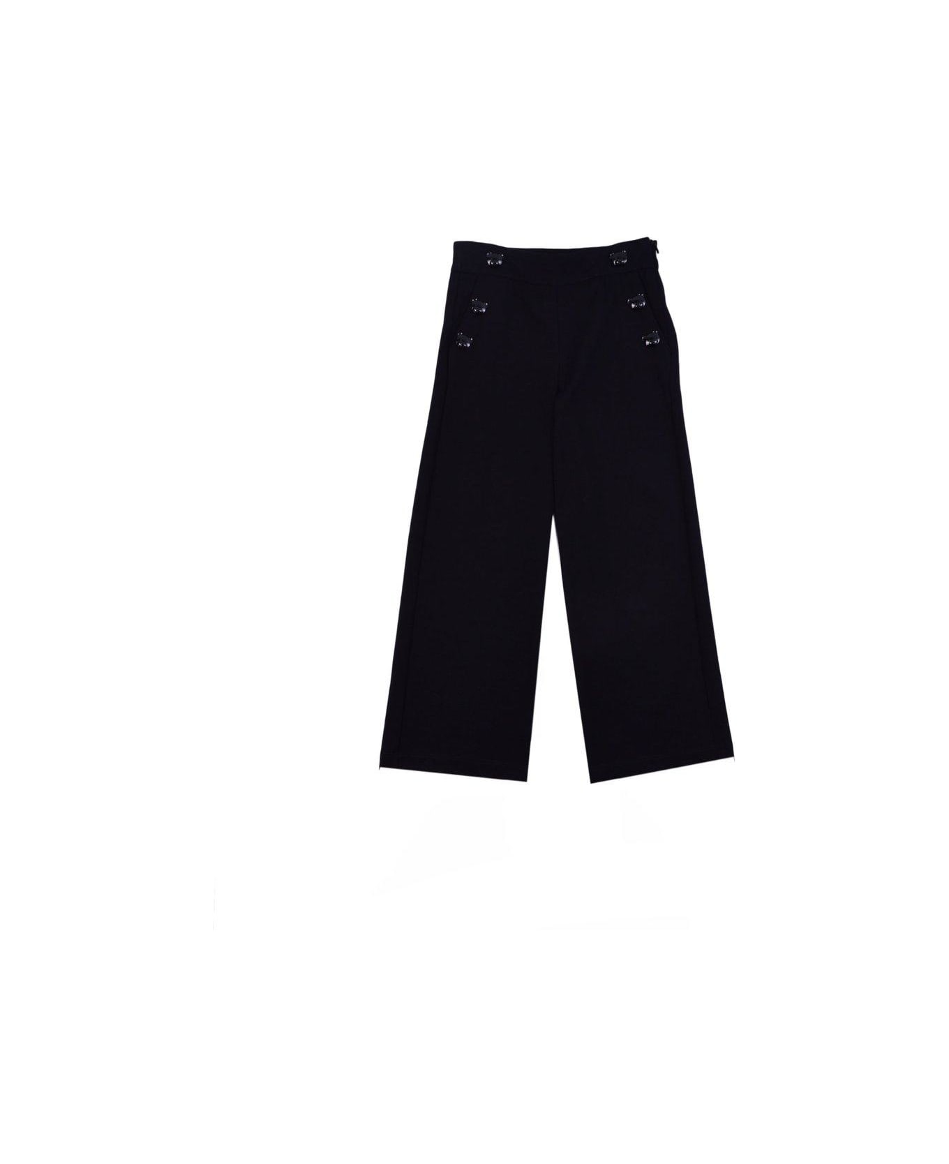 Moschino Button-detailed Straight-leg Trousers - Nero Black