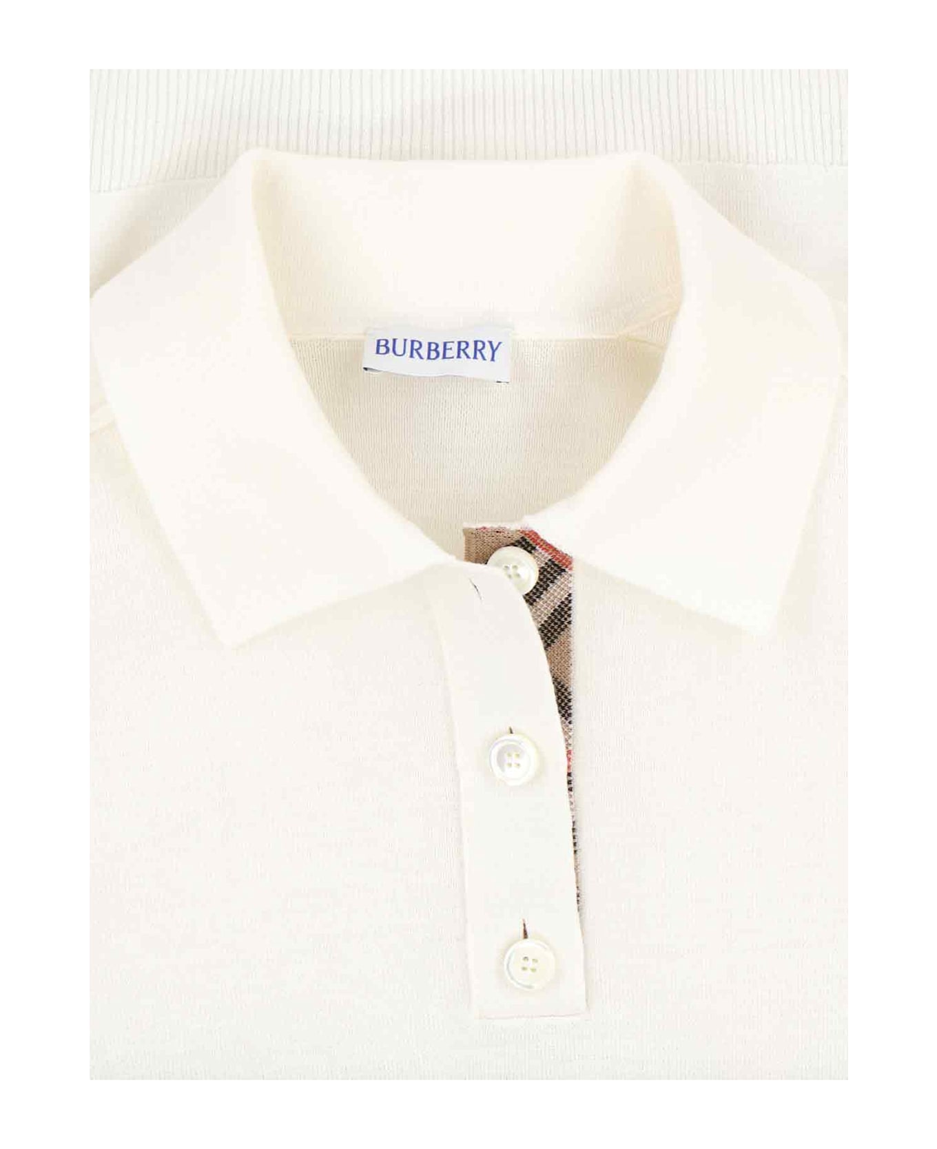 Burberry Wool Polo Shirt - White