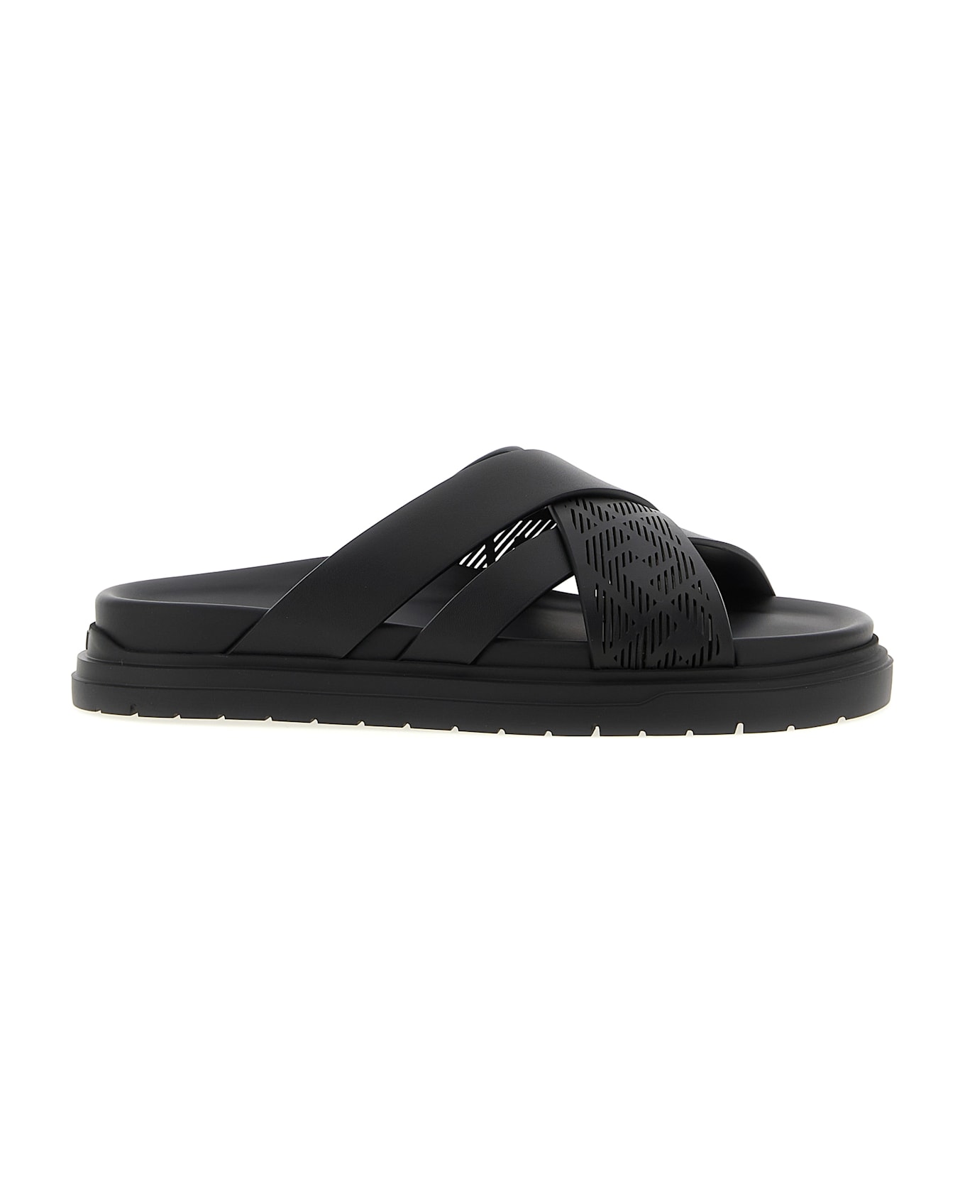 Fendi Crossed Band Slides - BLACK