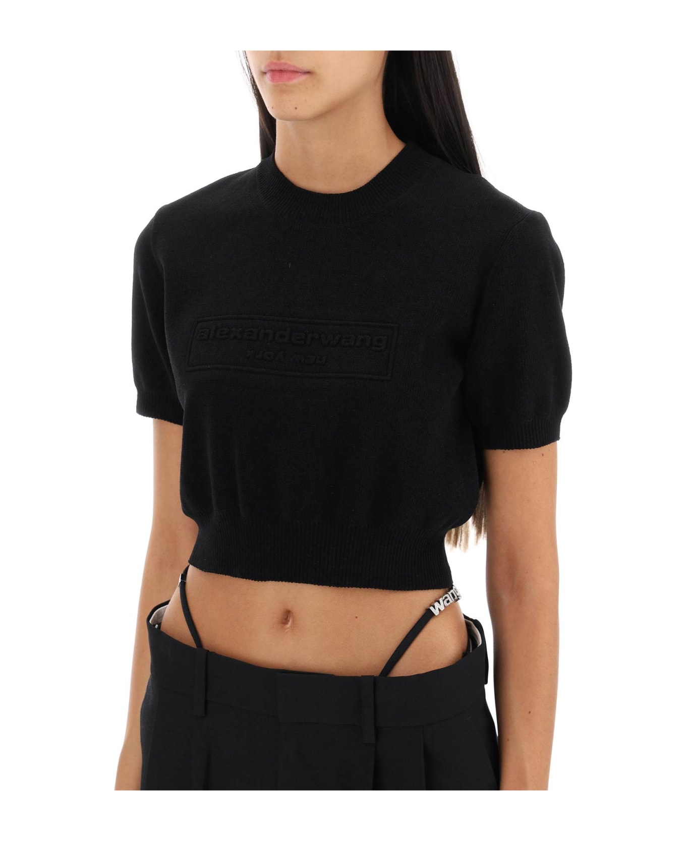【関税&送料込】Alexander Wang Cropped Crew Neck Sweater Alexander Wang Cropped Crew Neck Sweater | italist