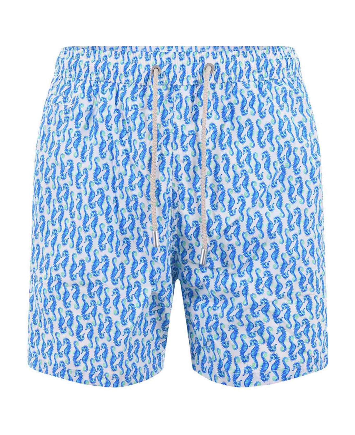 MC2 Saint Barth Swimsuit - Azzurro/Bianco 水着
