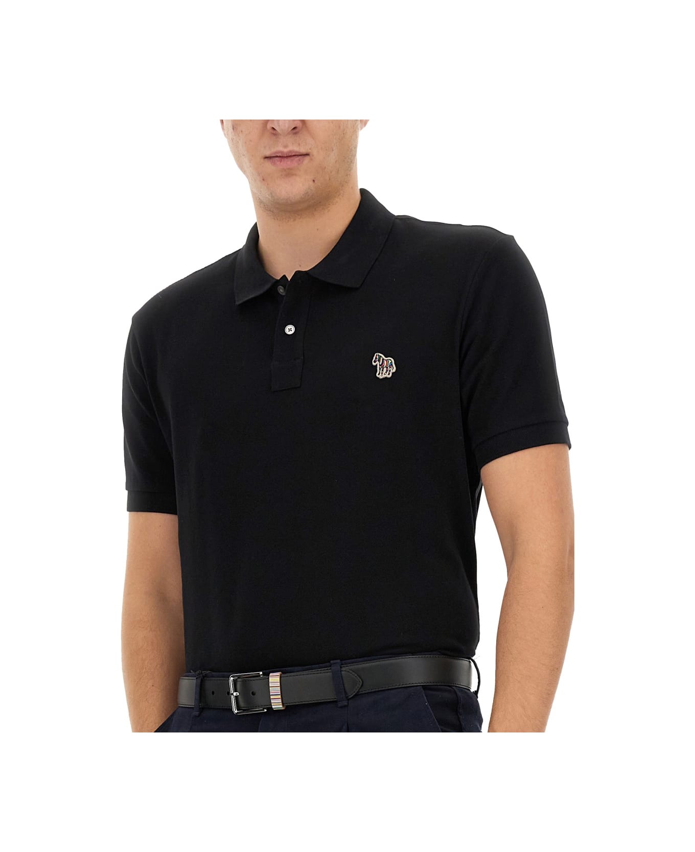 PS by Paul Smith Polo With Logo Patch - BLACK ポロシャツ