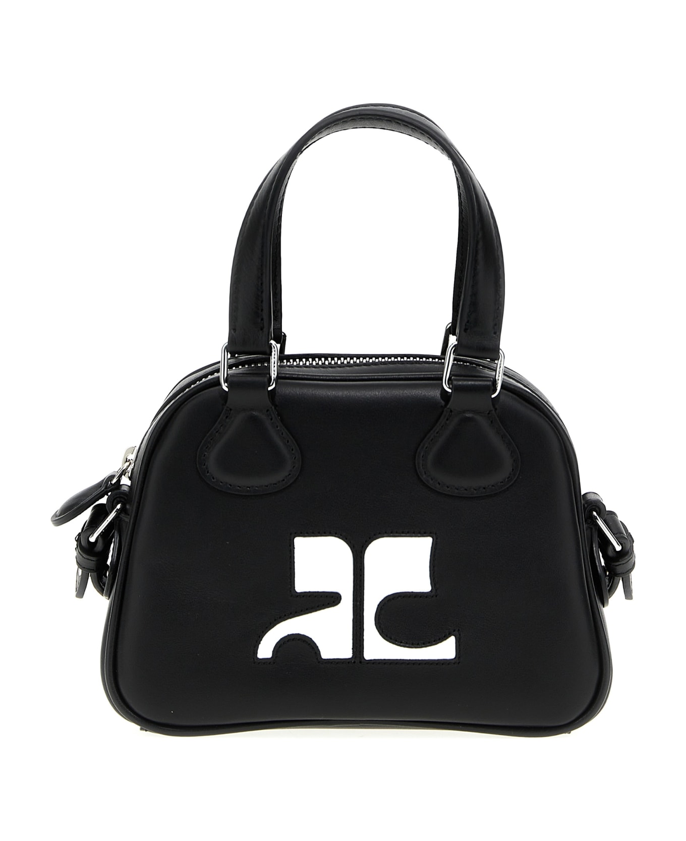 Courrèges 'mini Leather Bowling Bag' Handbag - Black  