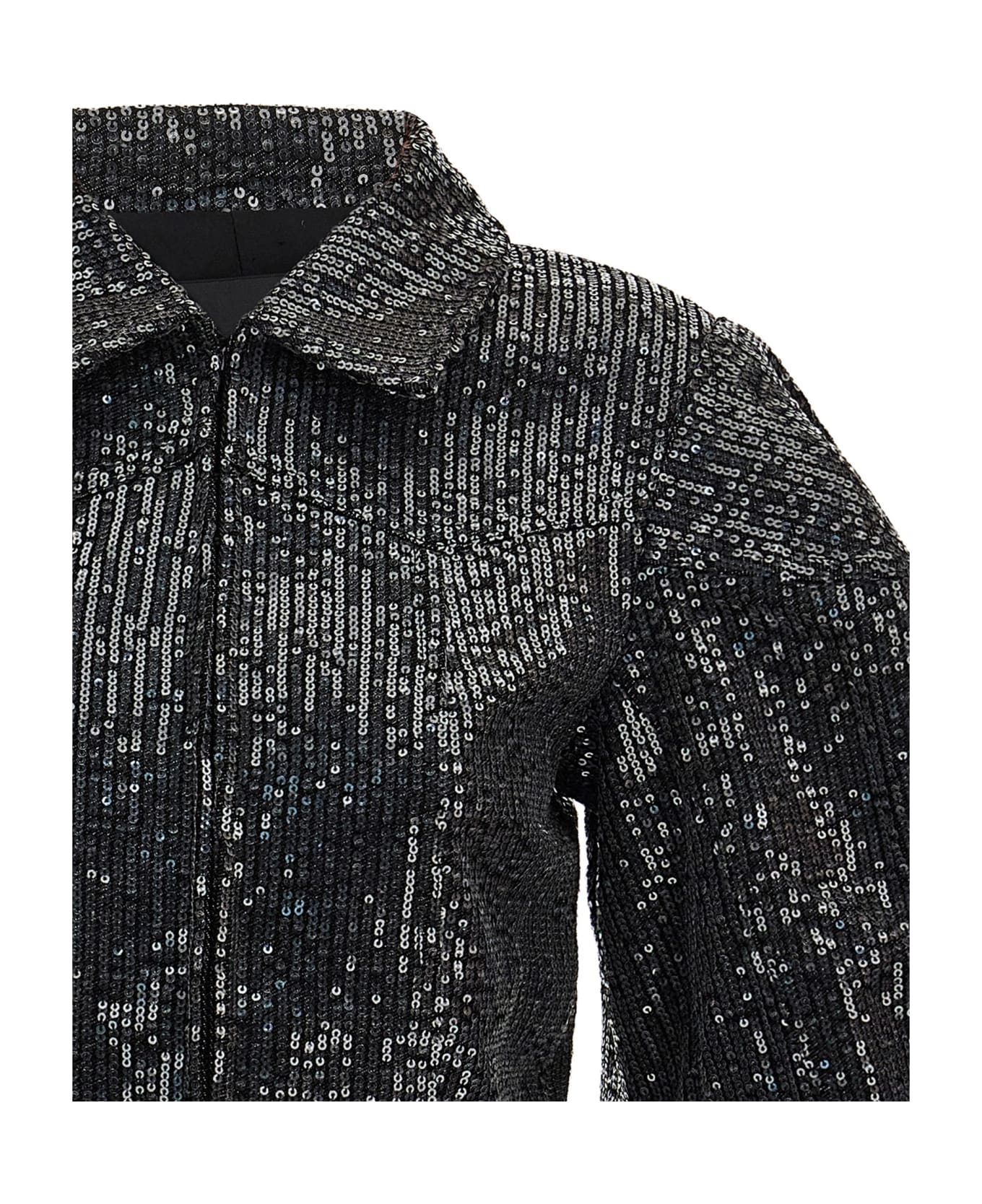 Rotate by Birger Christensen Sequin Cropped Jacket - Black  