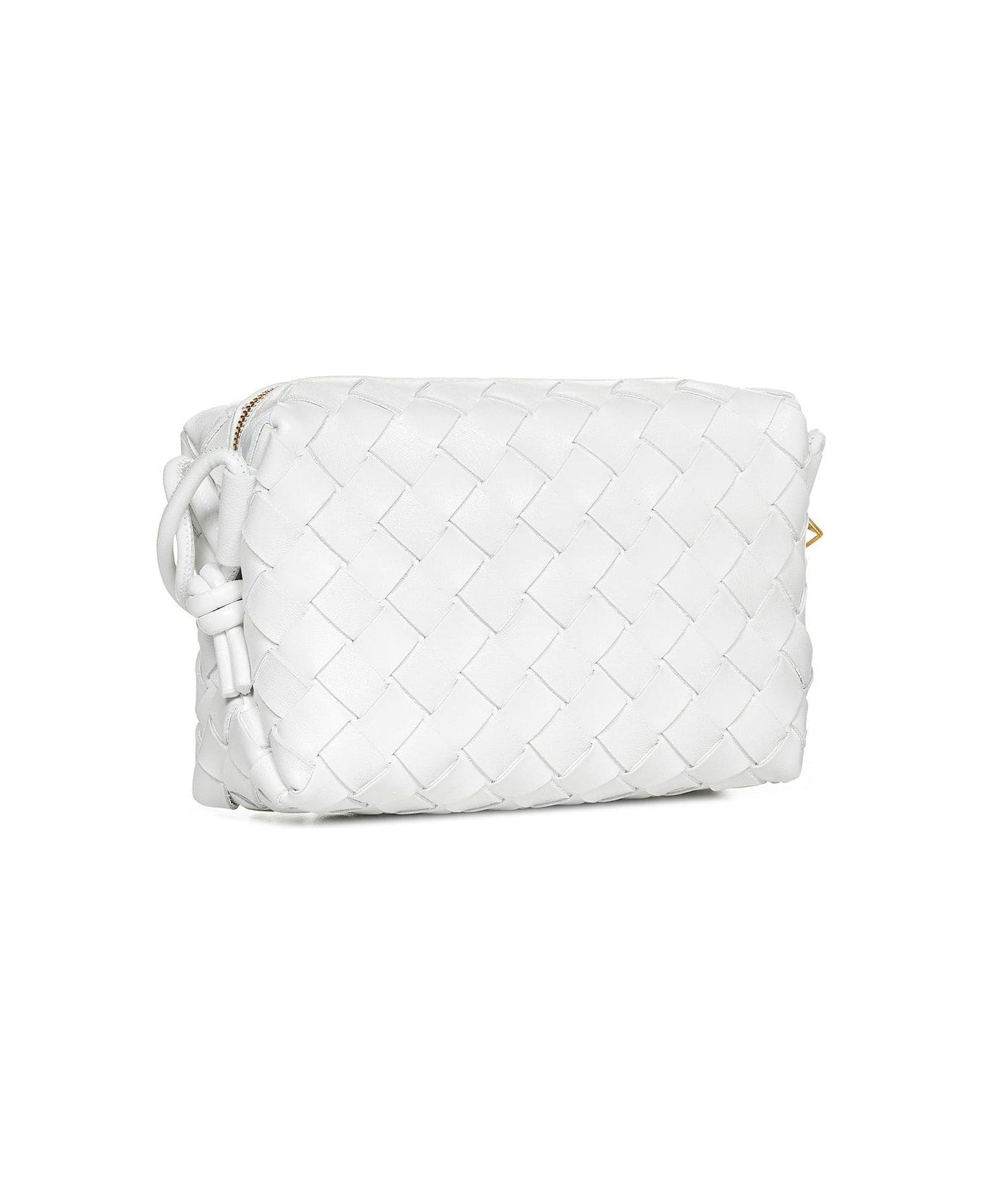 Bottega Veneta Mini Loop Leather Shoulder Bag - White ショルダーバッグ