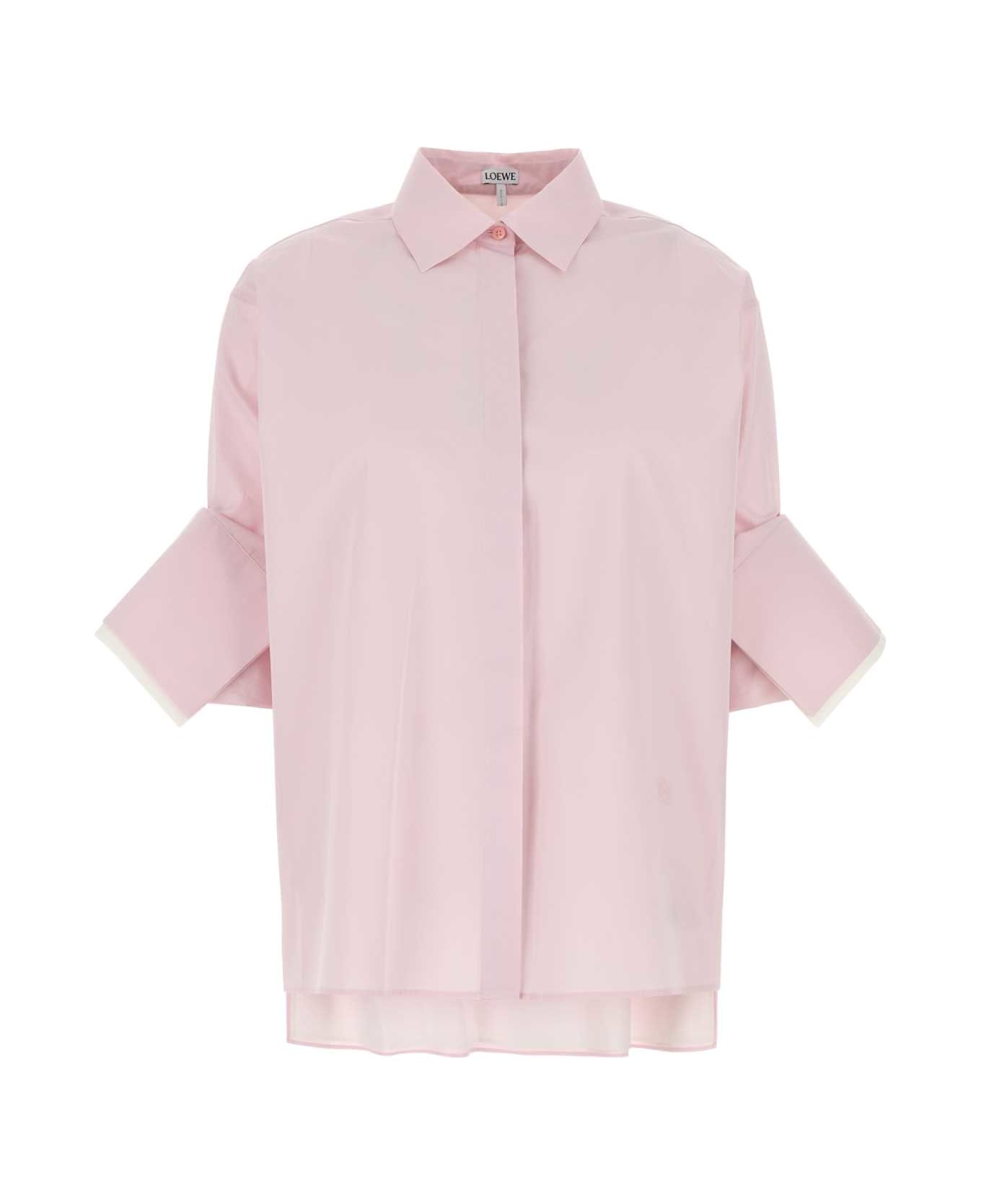 Loewe Pastel Pink Poplin Oversize Shirt - BABYLIGHTPINK