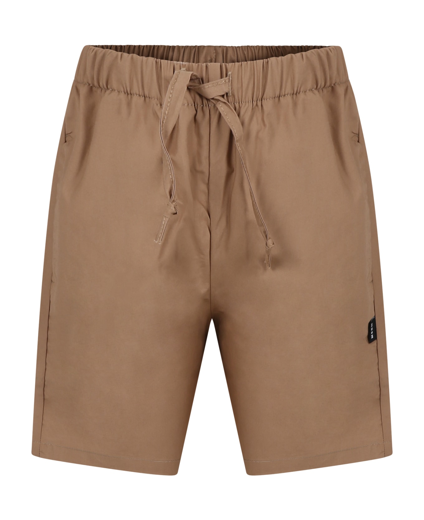 MSGM Brown Shorts For Boy With Logo - Brown