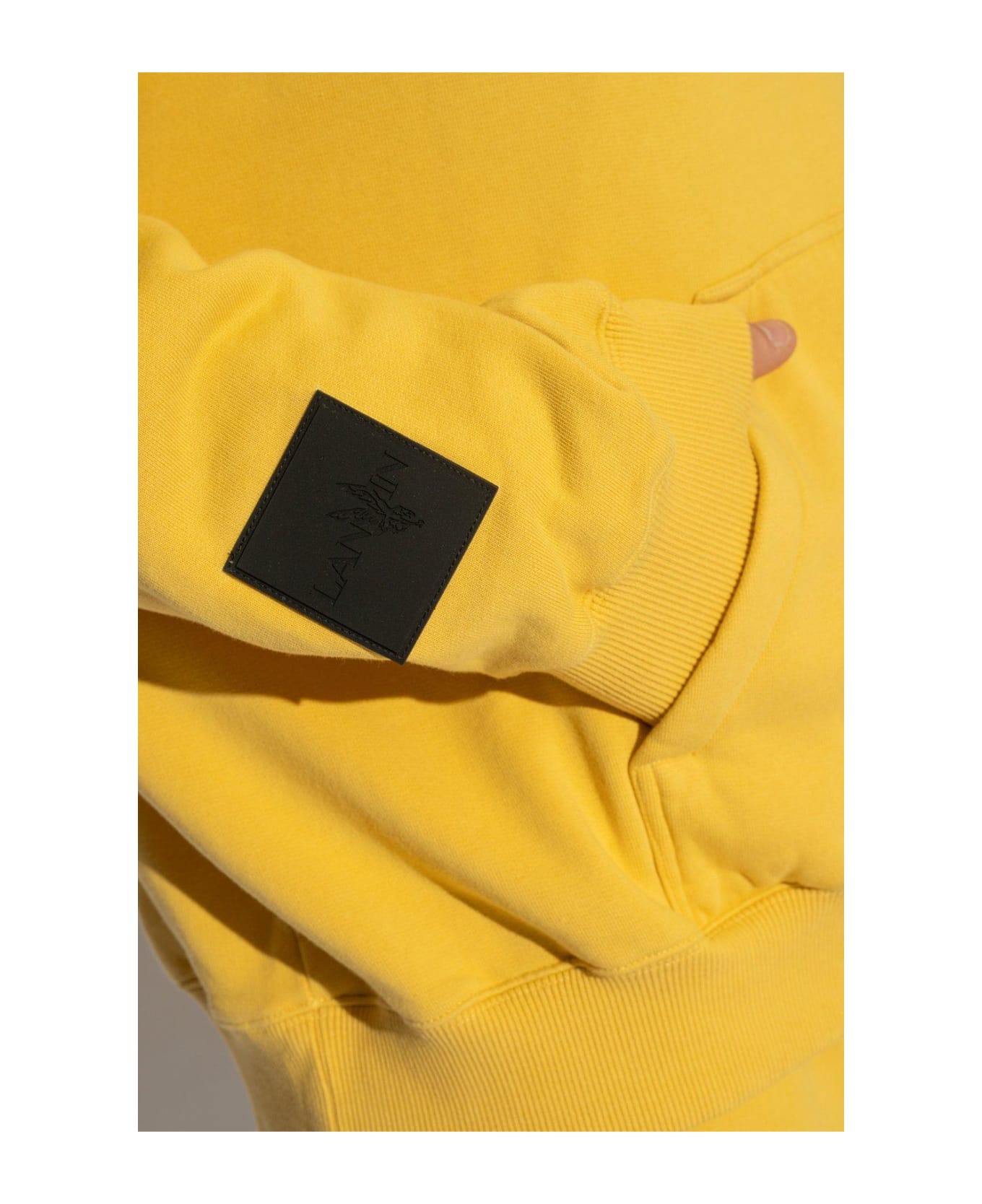 Lanvin X Future Logo Embroidered Drop-shoulder Hoodie - YELLOW