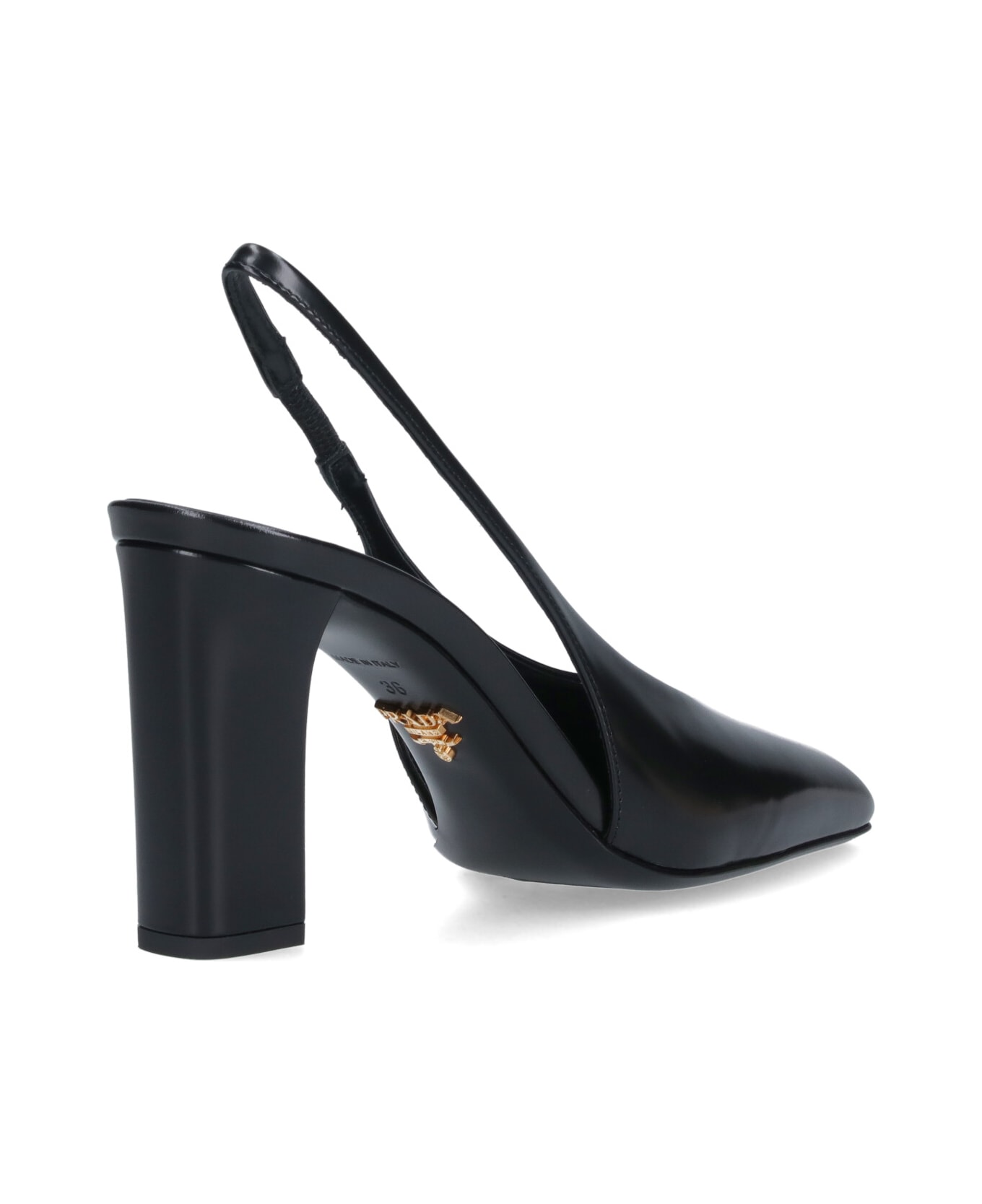 Prada Logo Slingback Pumps - Black  