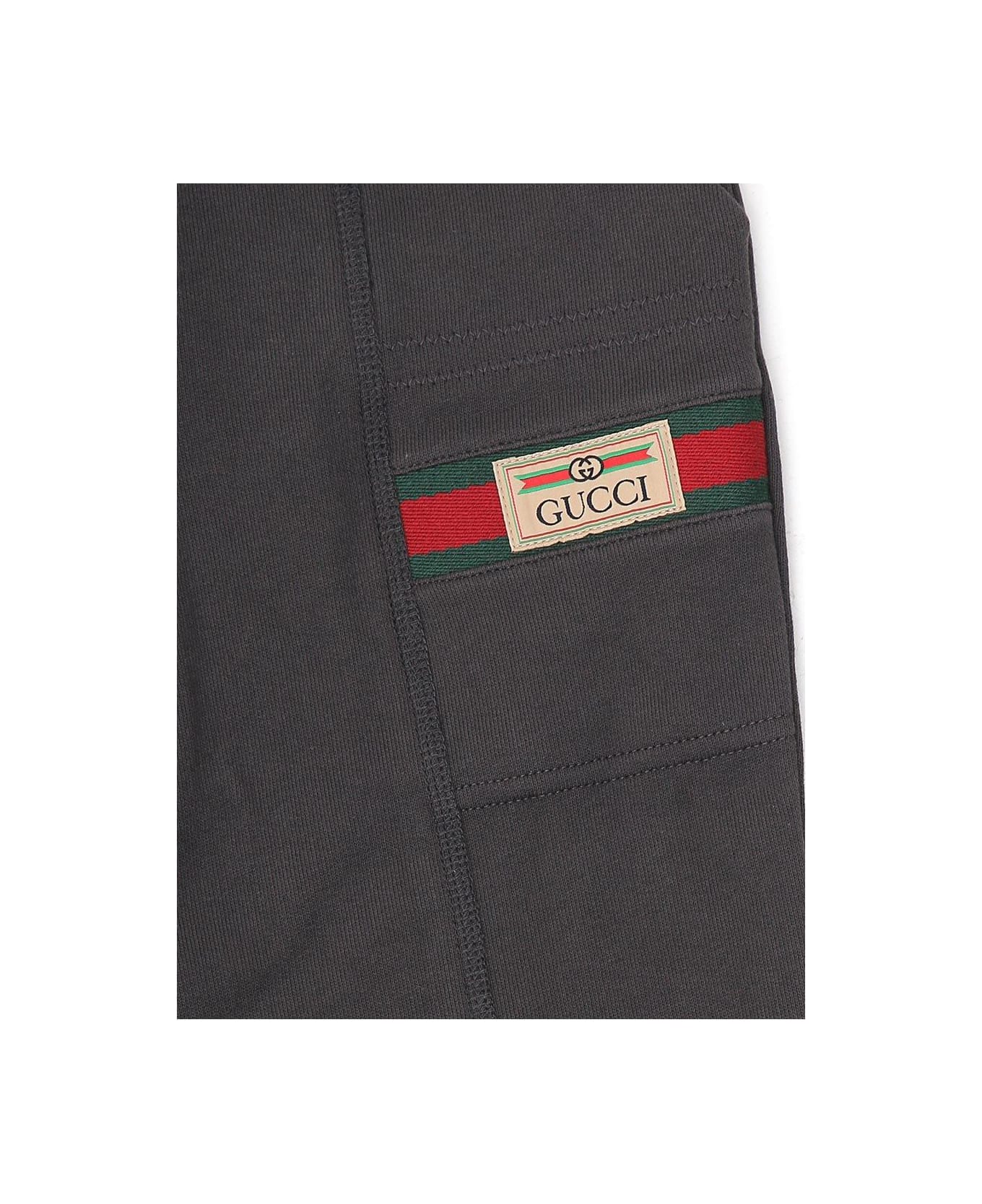 Gucci Logo Label Jogging Pants - Grey