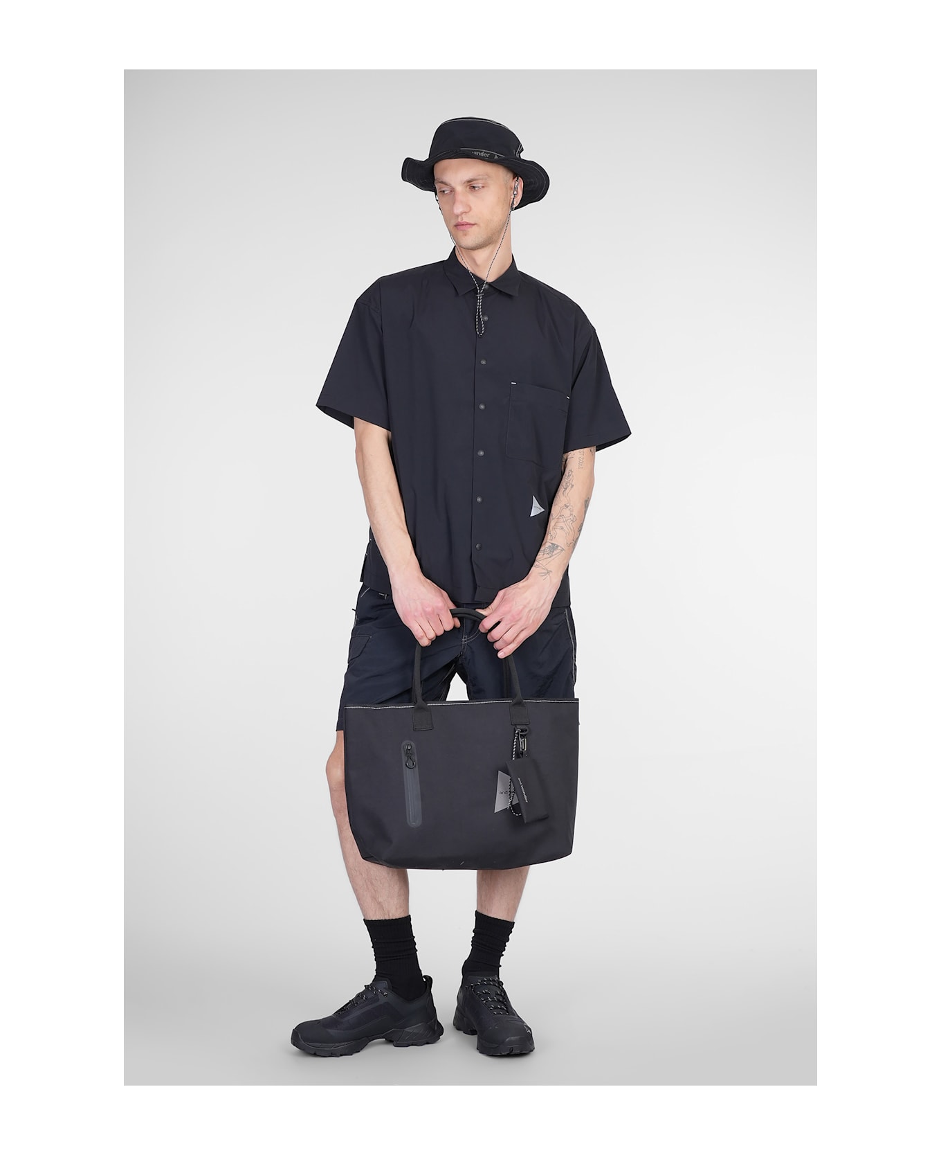 And Wander Shirt In Black Polyester - black