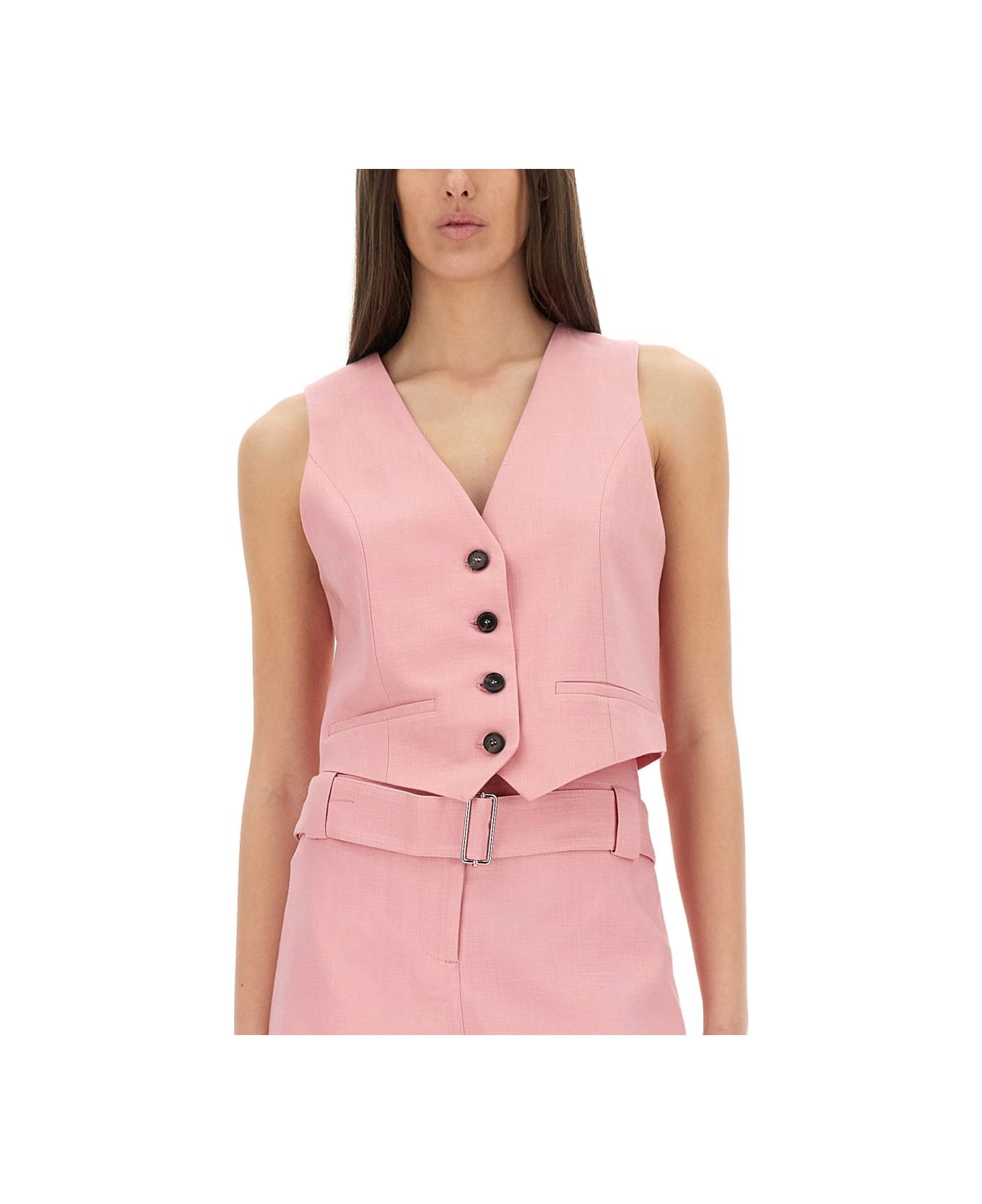 MSGM Cropped Vest - PINK
