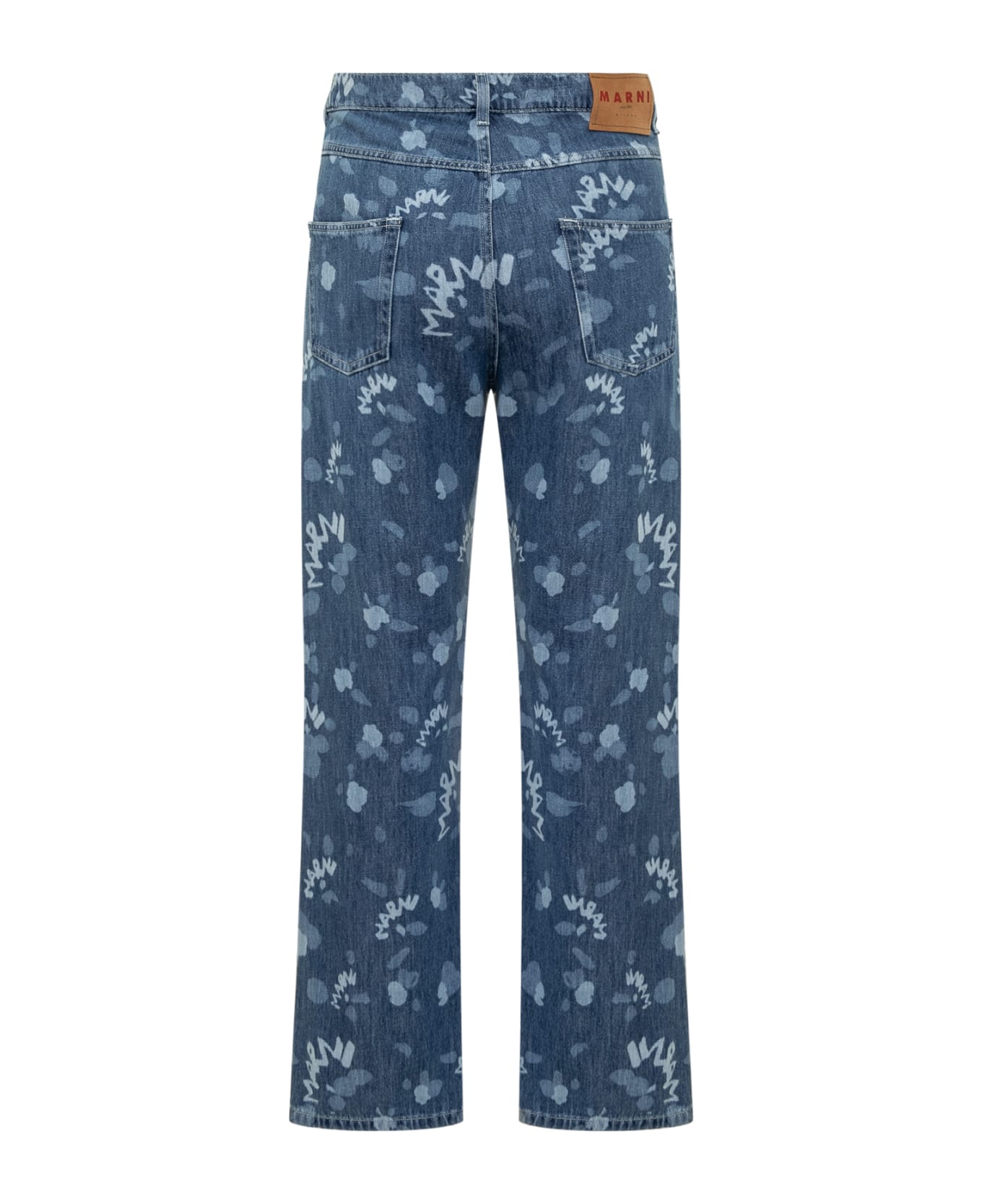 Marni Jeans With Marni Dripping Print - IRIS BLUE