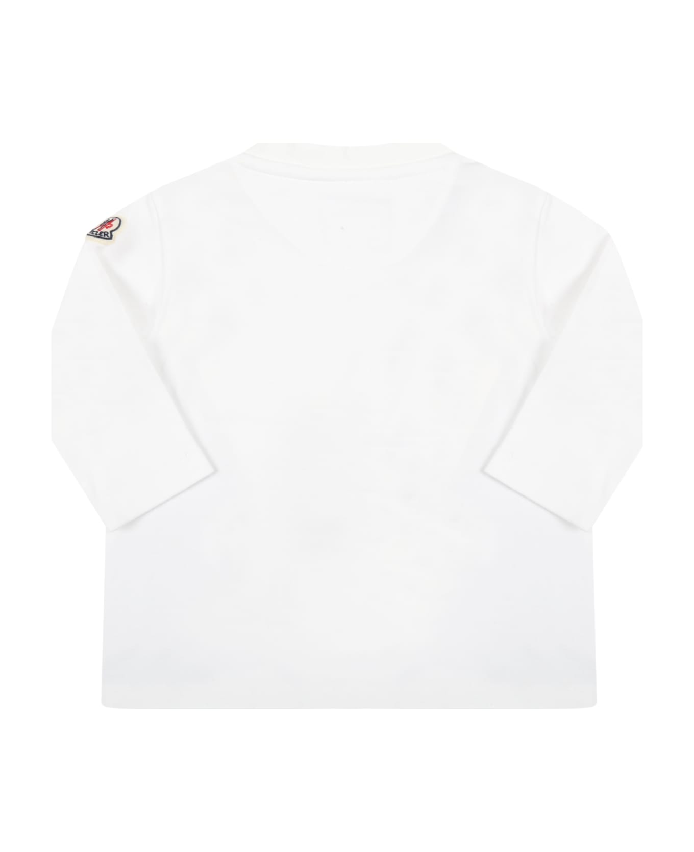 Moncler White T-shirt For Baby Boy With Spiderman - White