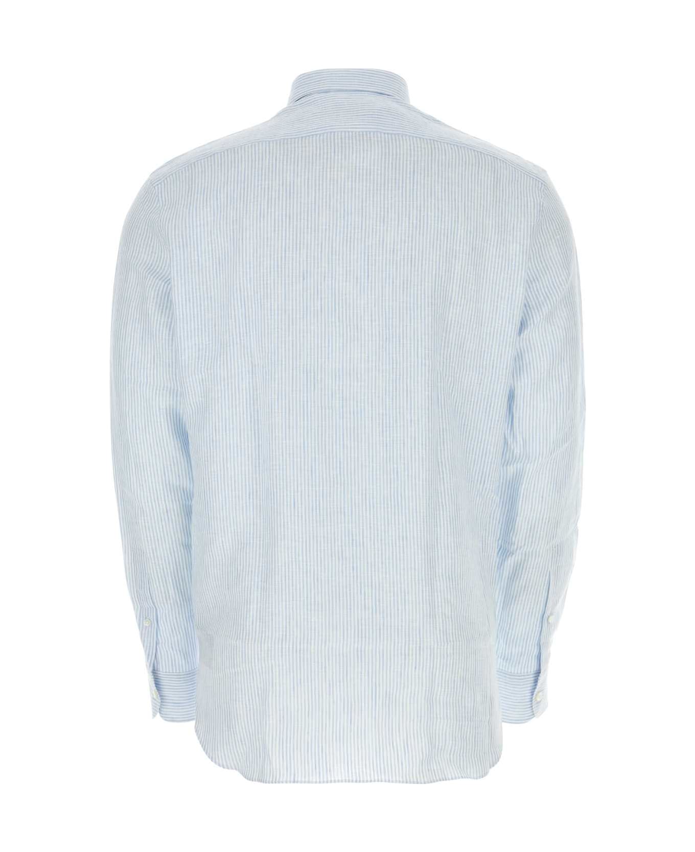 Zegna Printed Linen Shirt - BLUECHIARORIGATO