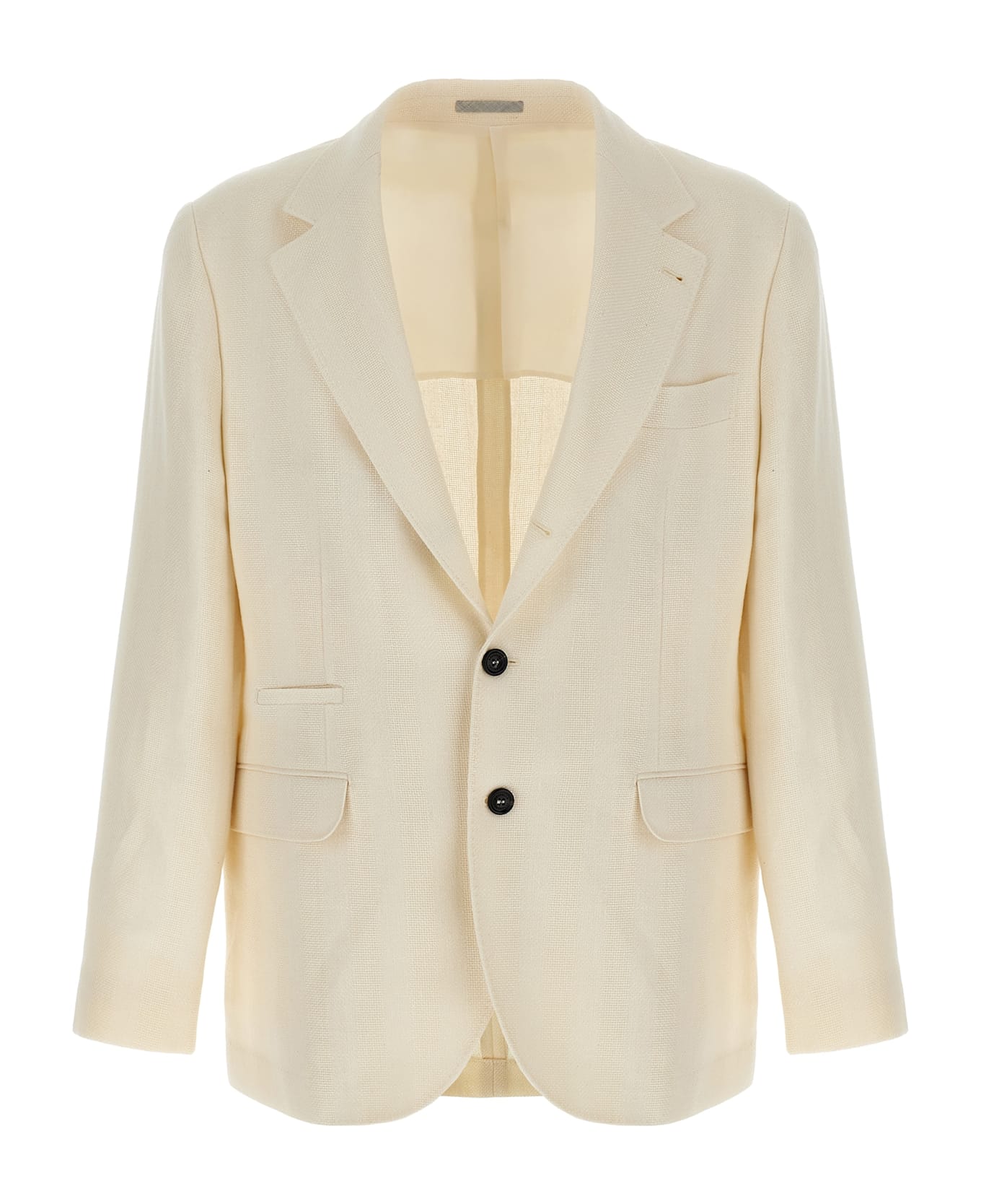 Brunello Cucinelli Operated Stripe Blazer - White
