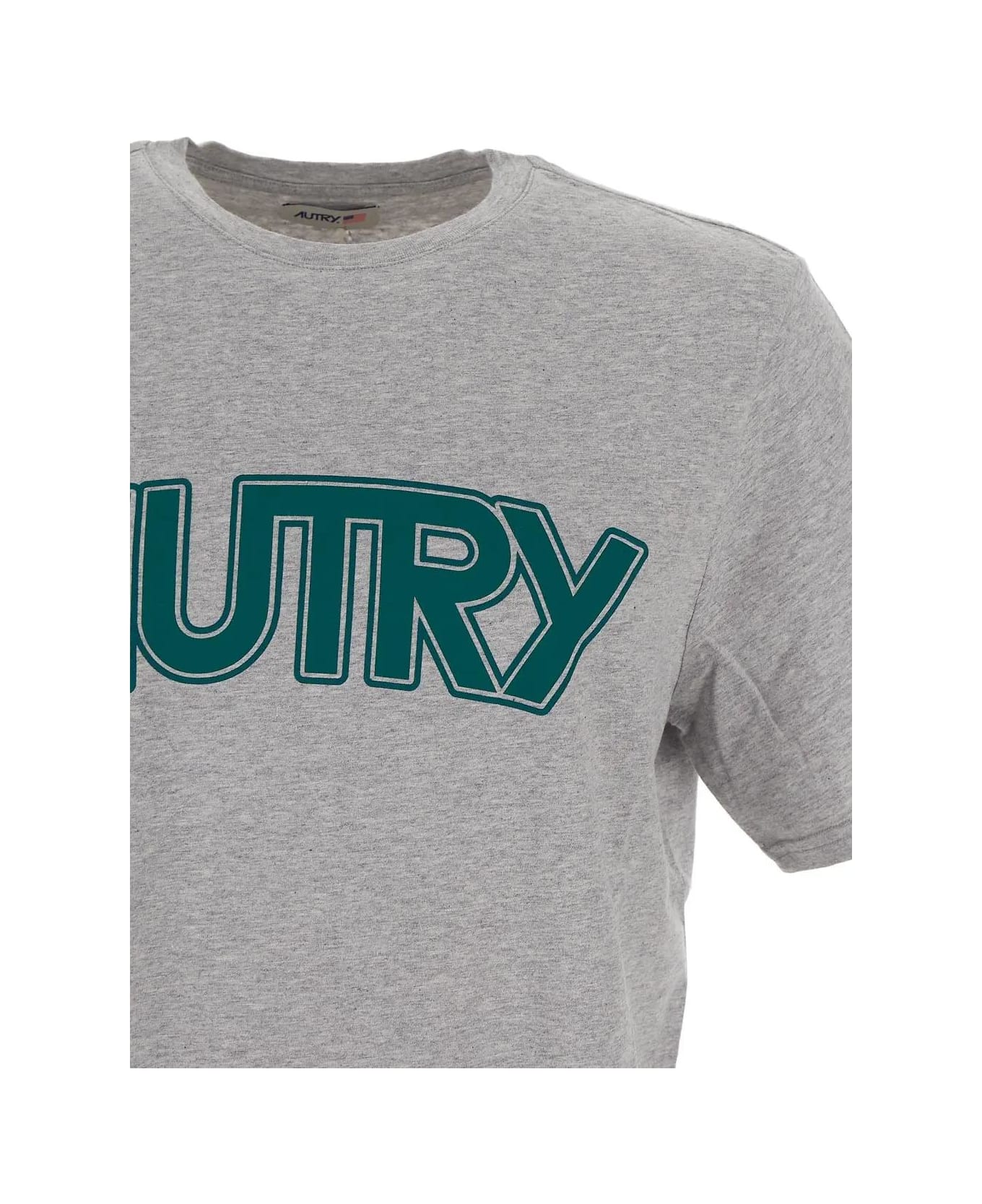 Autry Crew-neck T-shirt With Front Logo - GREY