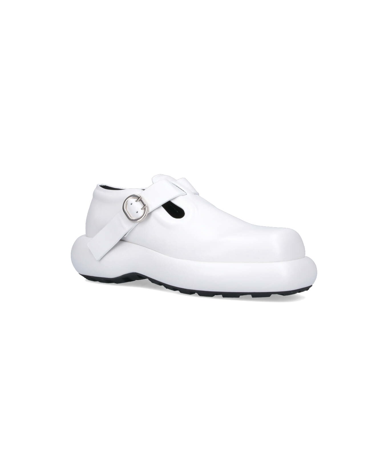 Jil Sander Buckle Detail Loafers - White フラットシューズ