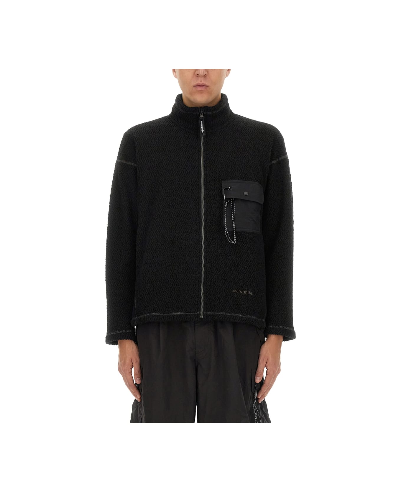 And Wander Pile Sweatshirt. - BLACK