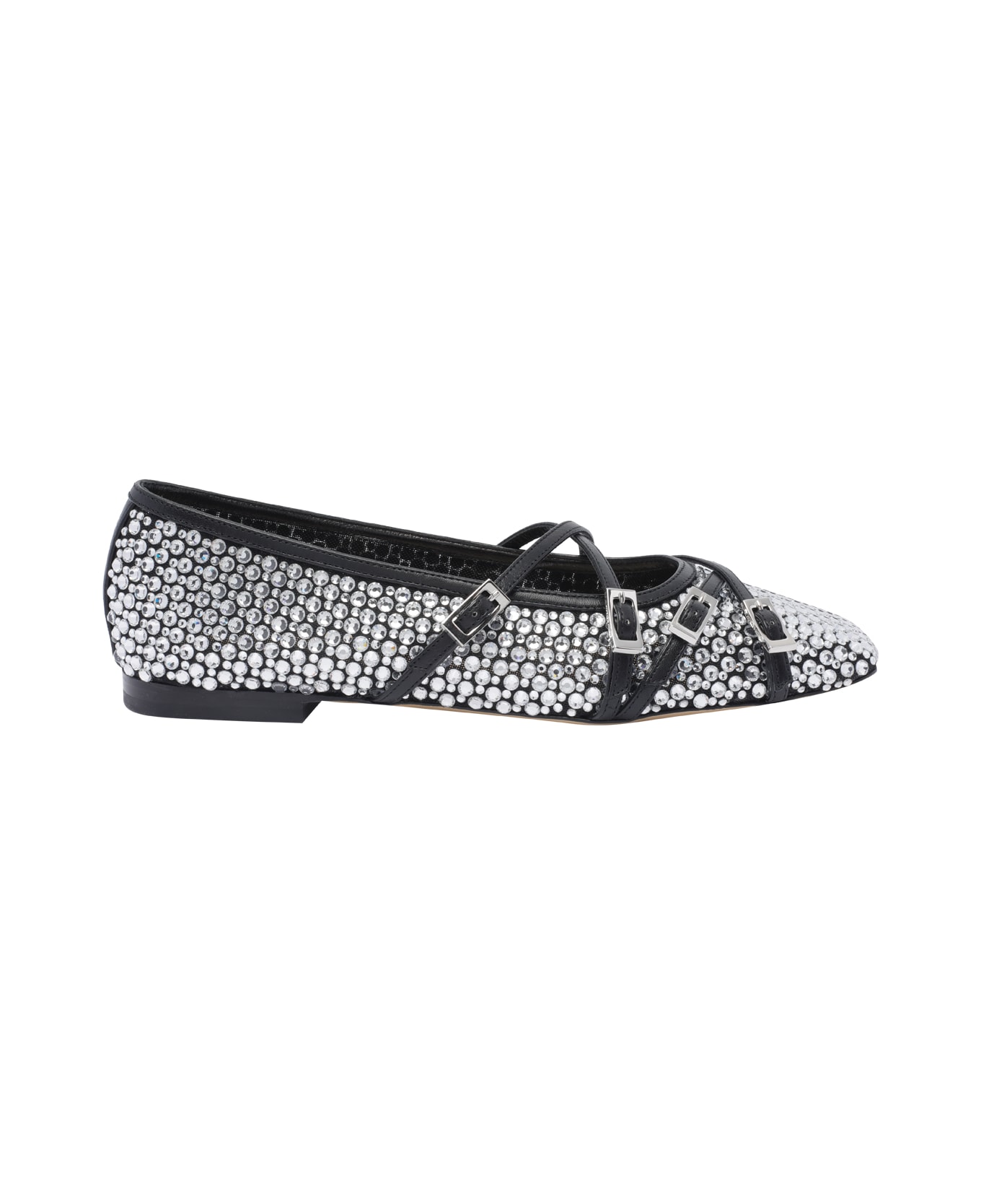 Mach 
Mach Crystal Net Flats - Black