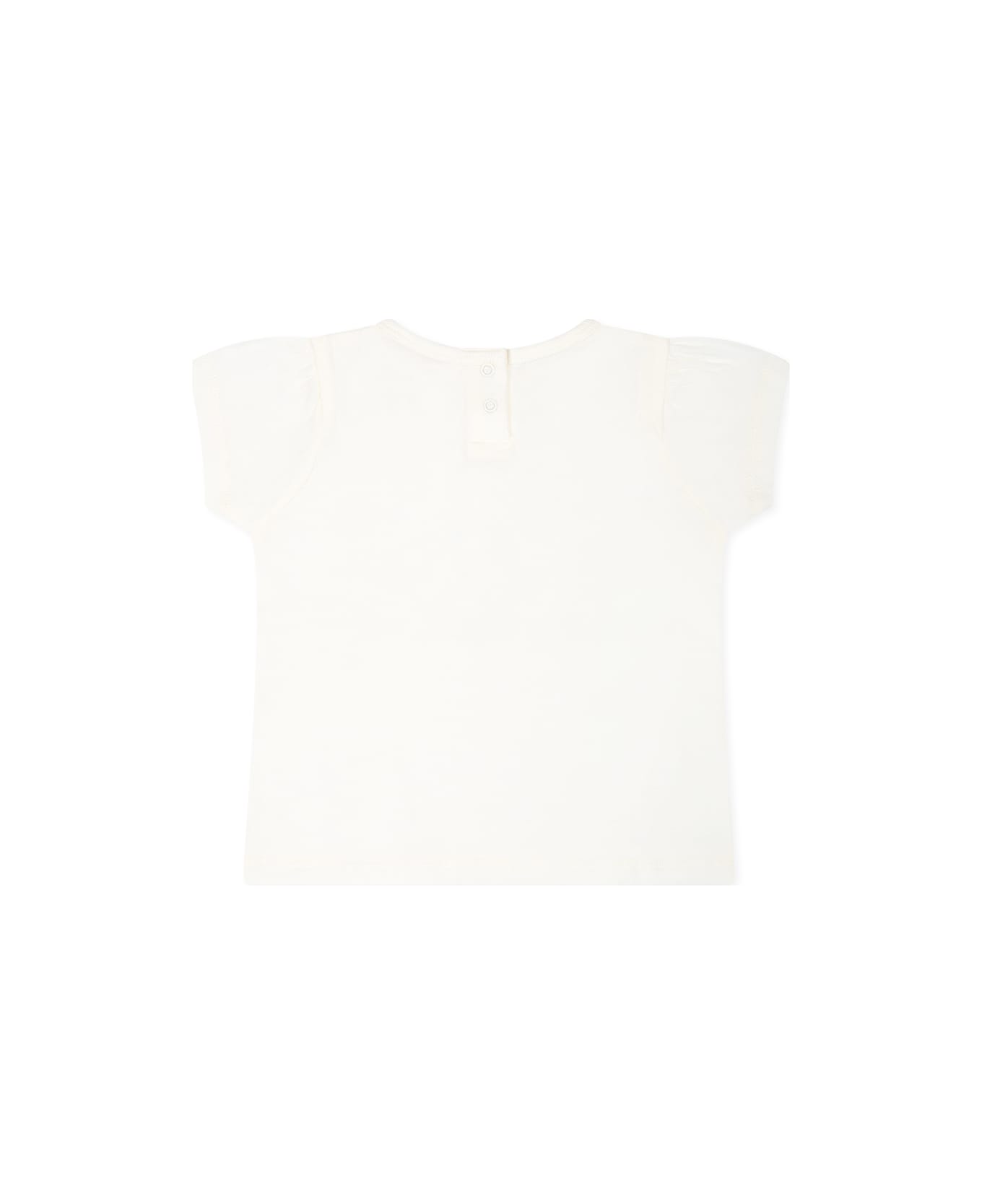 Bonpoint White T-shirt For Baby Girl With Cherries - White